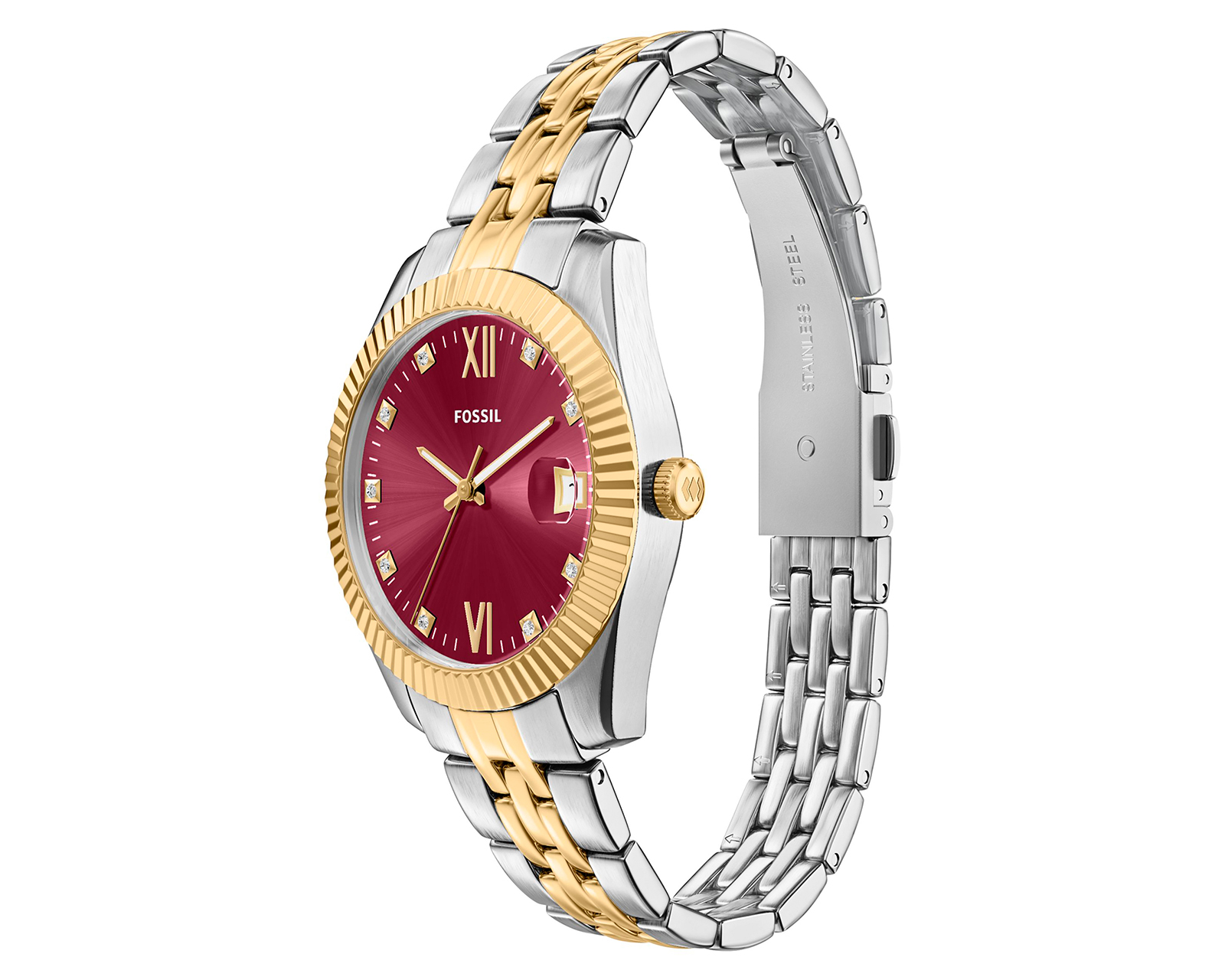 Foto 8 pulgar | Foto 7 | Reloj Fossil para Mujer Scarlette Plateado/Dorado