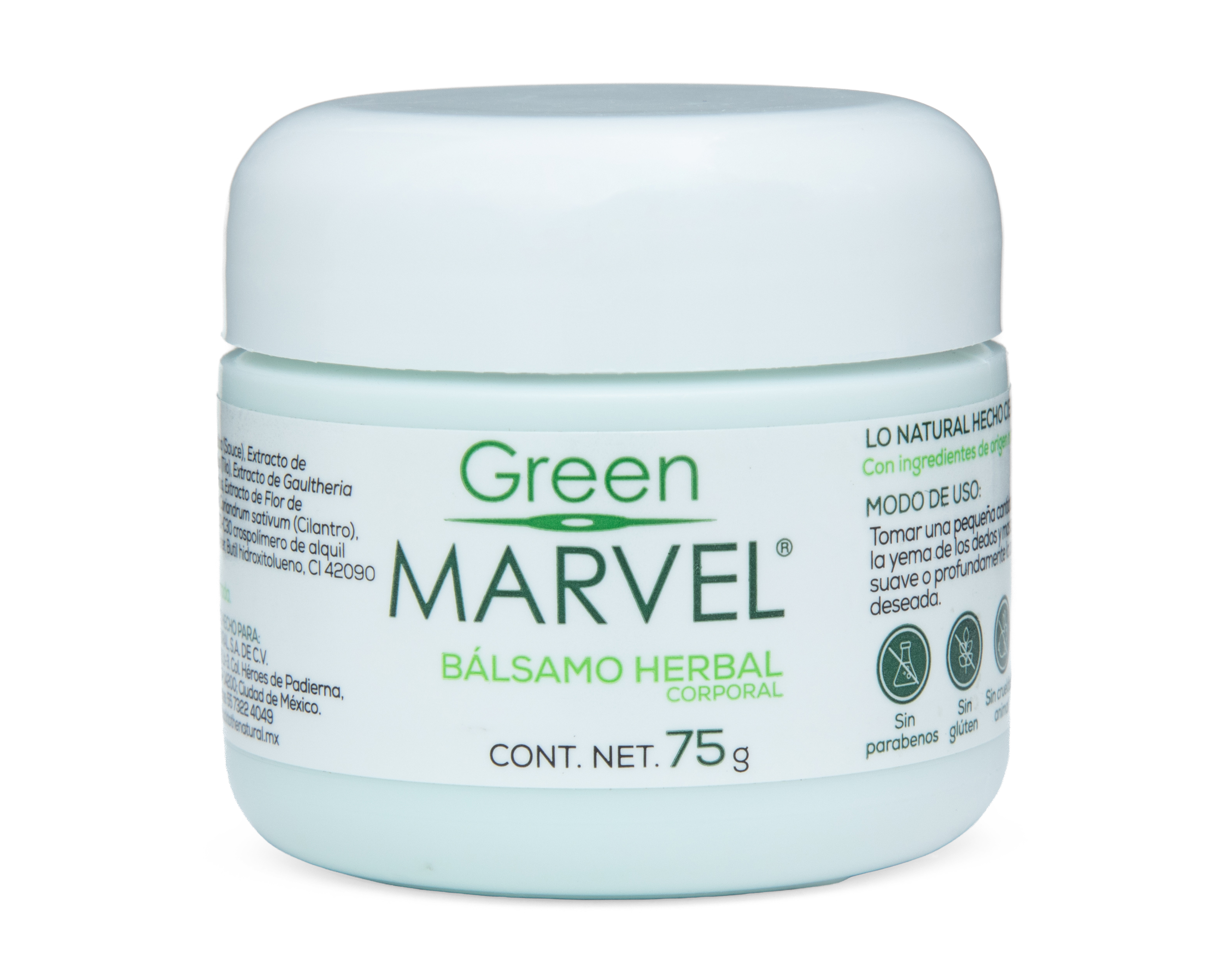 Foto 2 pulgar | Foto 1 | Bálsamo Corporal Green Marvel Herbal 75 g