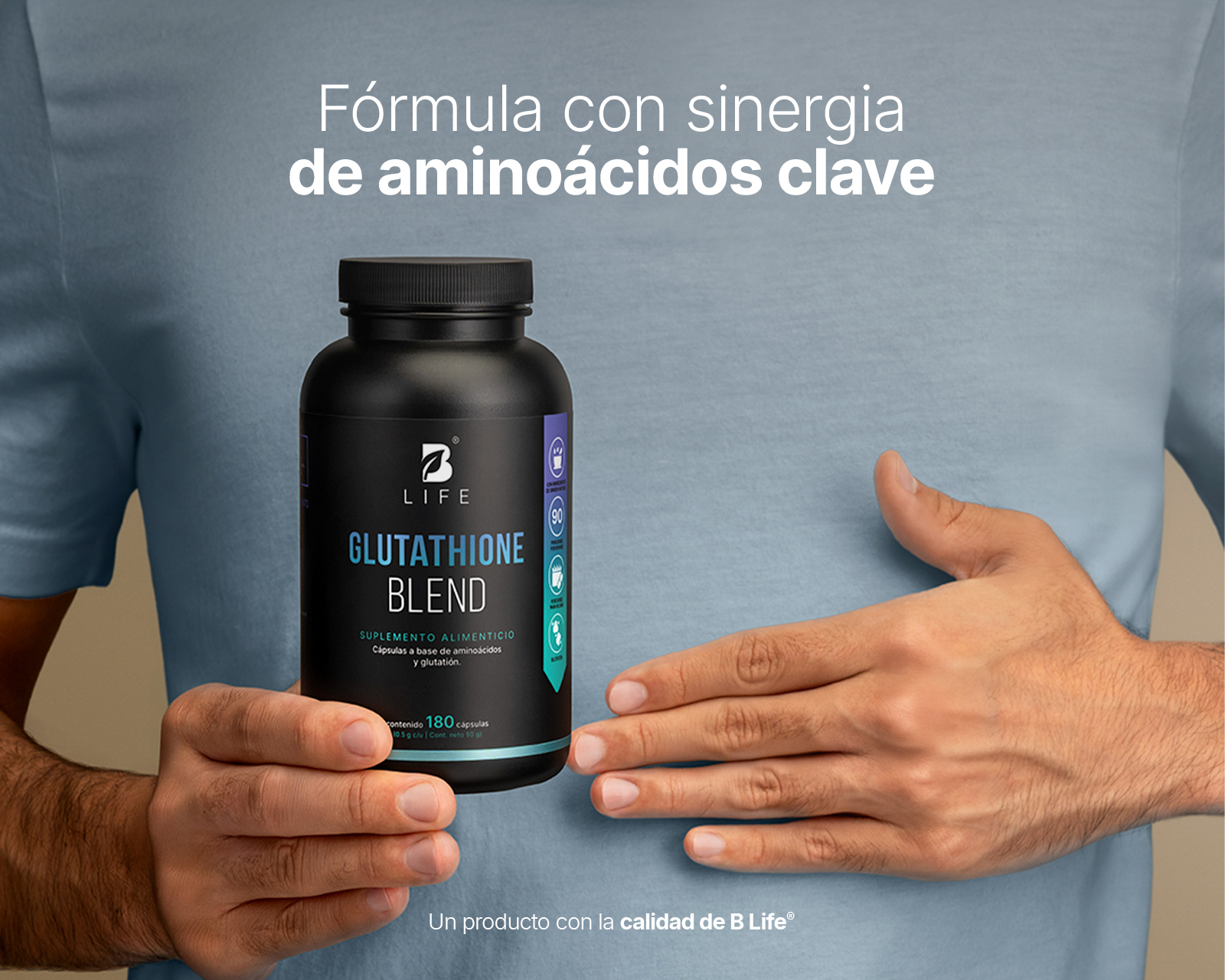Foto 3 pulgar | Foto 2 | Suplemento Alimenticio B Life Glutathione Blend L-Cisteína 90 g