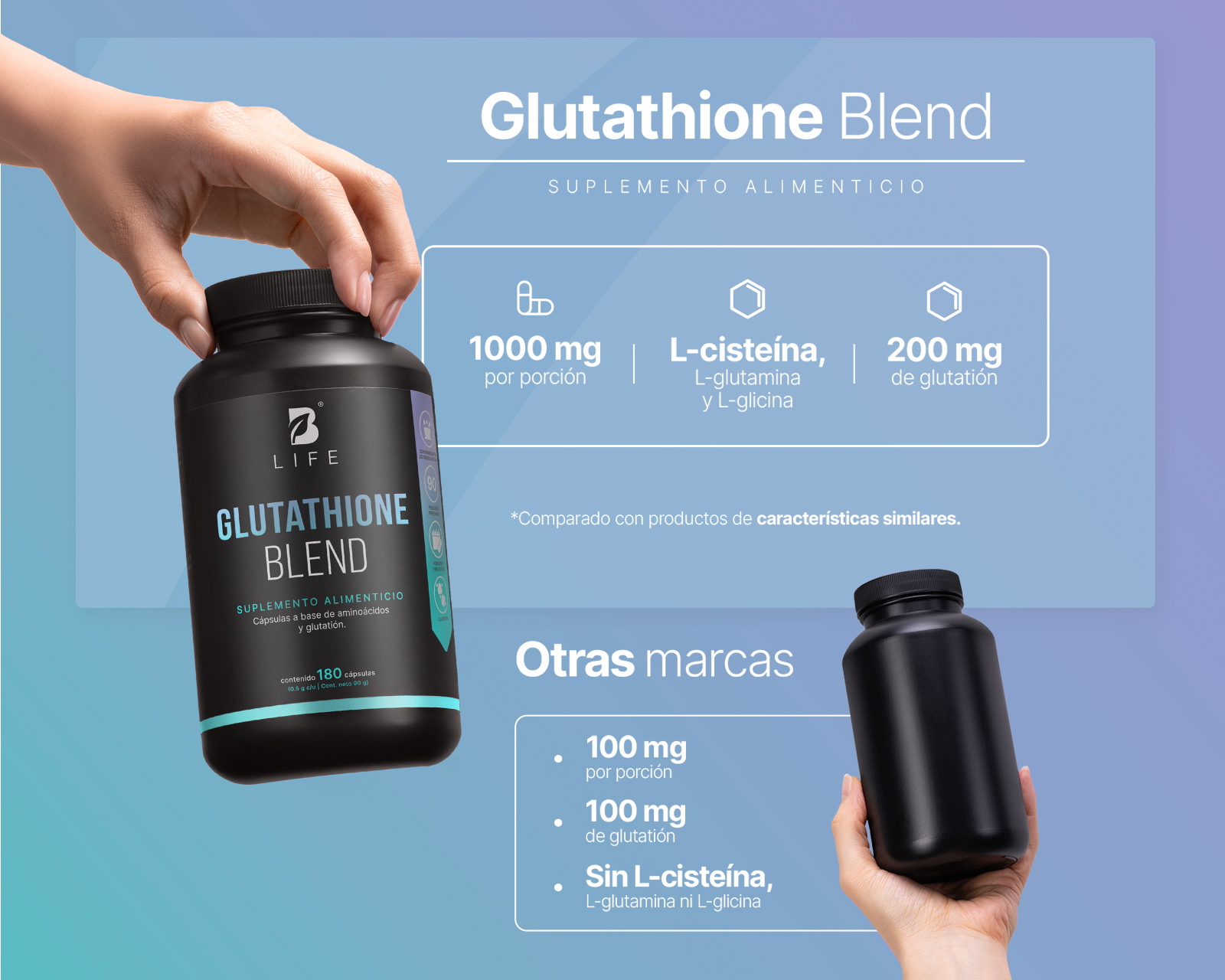 Foto 3 | Foto 3 | Suplemento Alimenticio B Life Glutathione Blend L-Cisteína 90 g