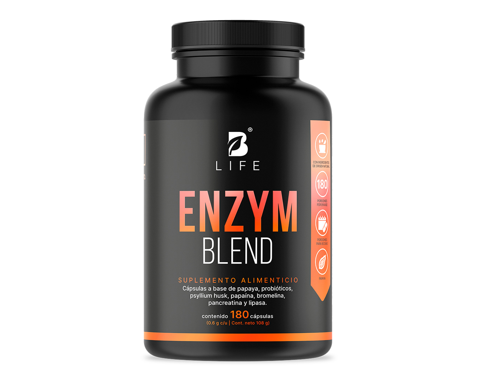 Foto 1 | Foto 1 | Suplemento Alimenticio B Life Enzym Blend a Base de Papaya 180 Cápsulas