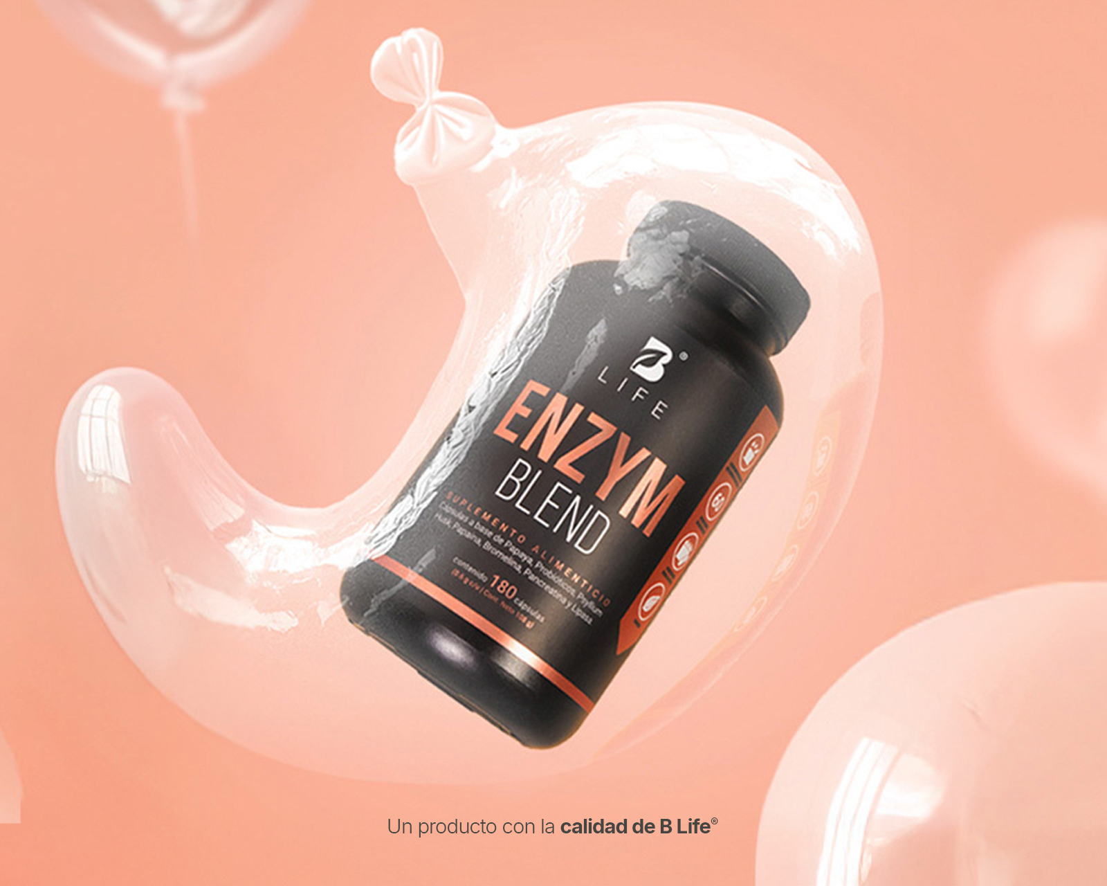 Foto 3 pulgar | Foto 2 | Suplemento Alimenticio B Life Enzym Blend a Base de Papaya 180 Cápsulas