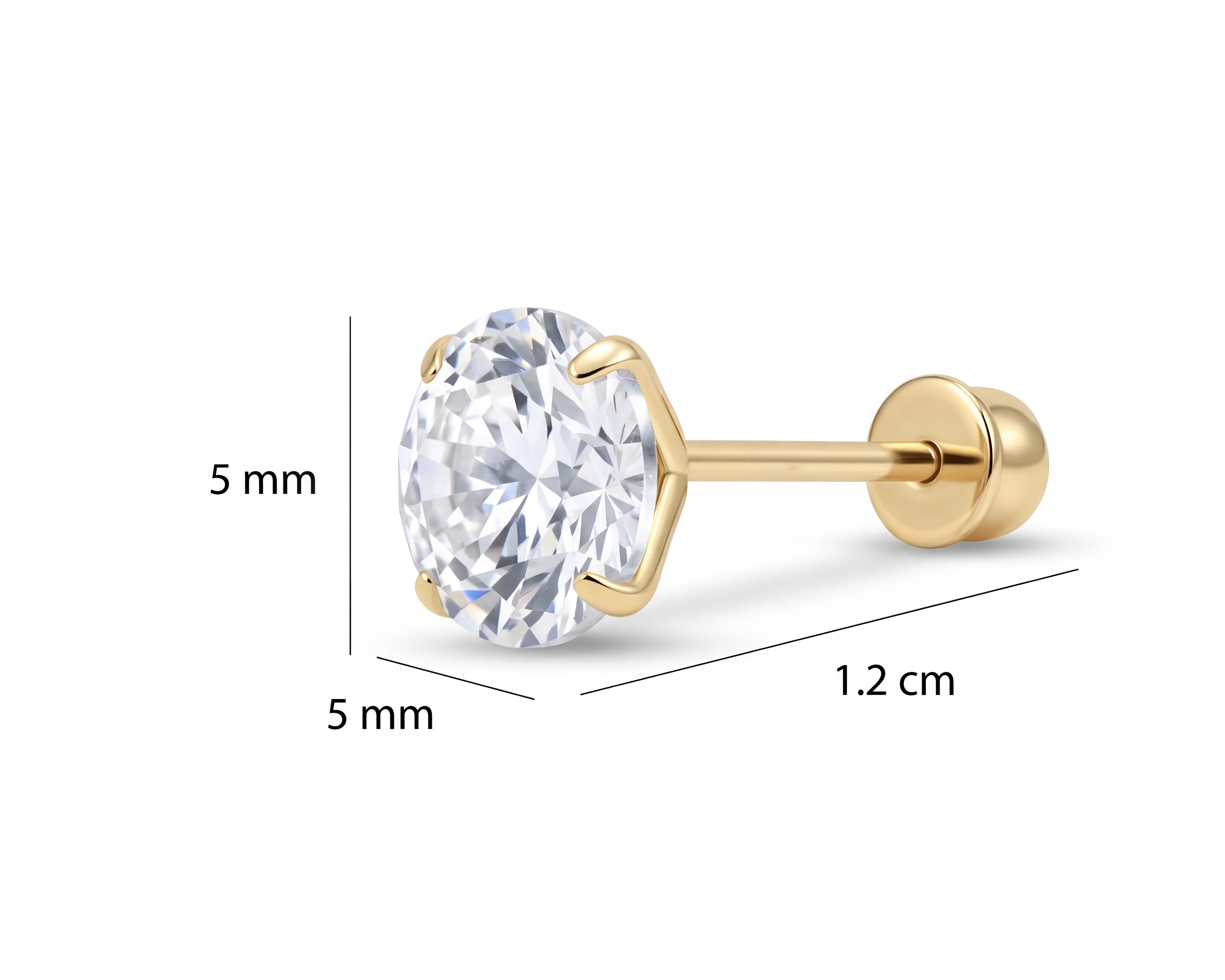 Foto 5 | Foto 5 | Broqueles Redondos de Oro 10k Sabelli