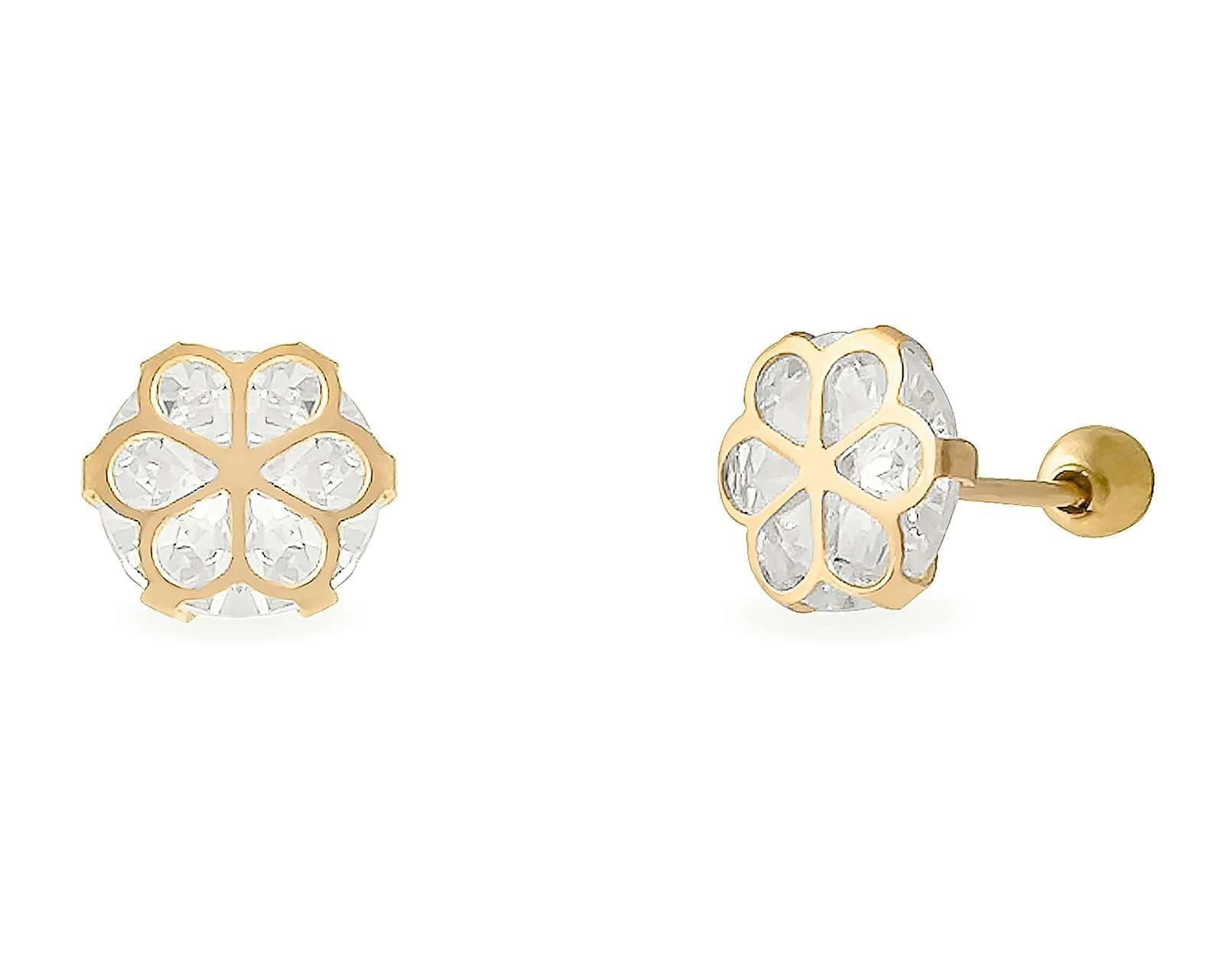 Broqueles Flor de Oro 10K Plafer