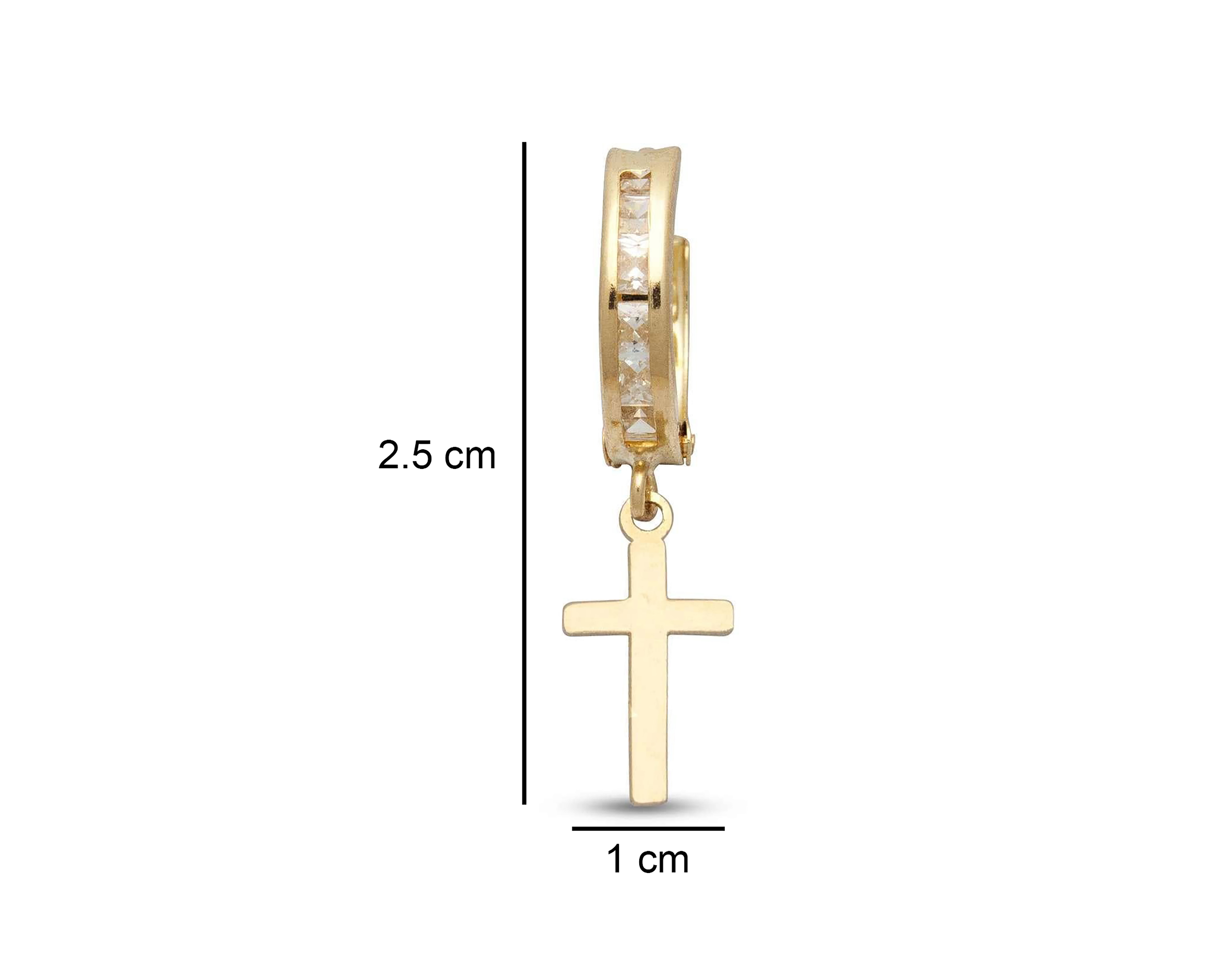 Foto 5 | Foto 5 | Aretes Cruz de Oro 10K Sentimientos