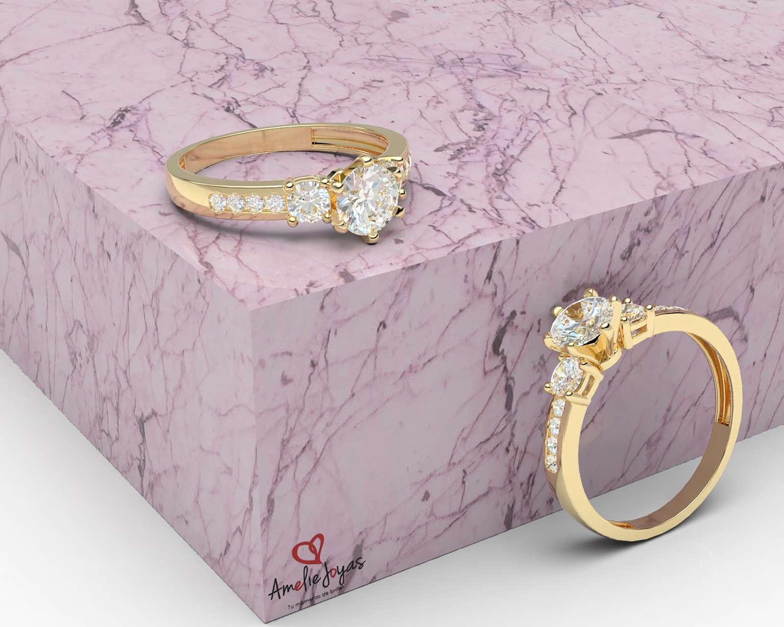 Foto 5 pulgar | Foto 4 | Anillo de Oro 14K Moments Talla 8