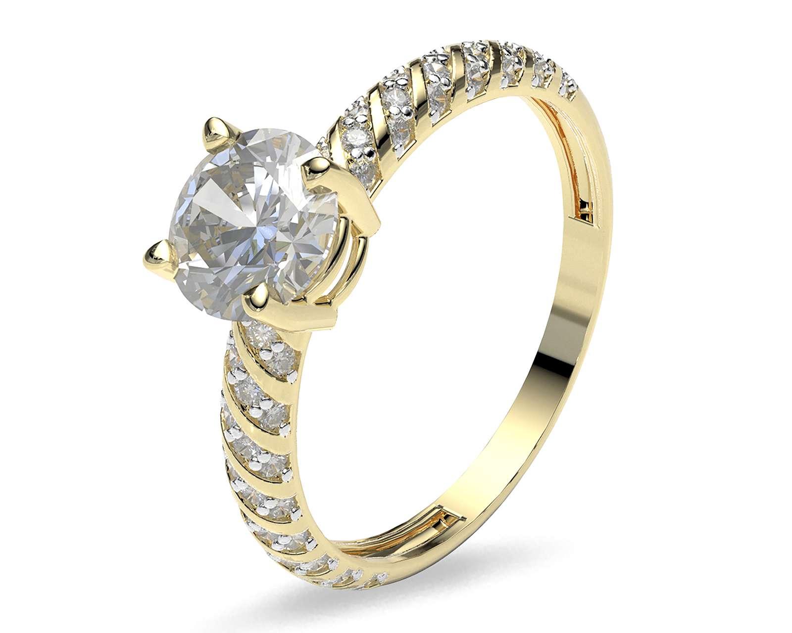 Anillo De Compromiso de Oro 10K Talla 9