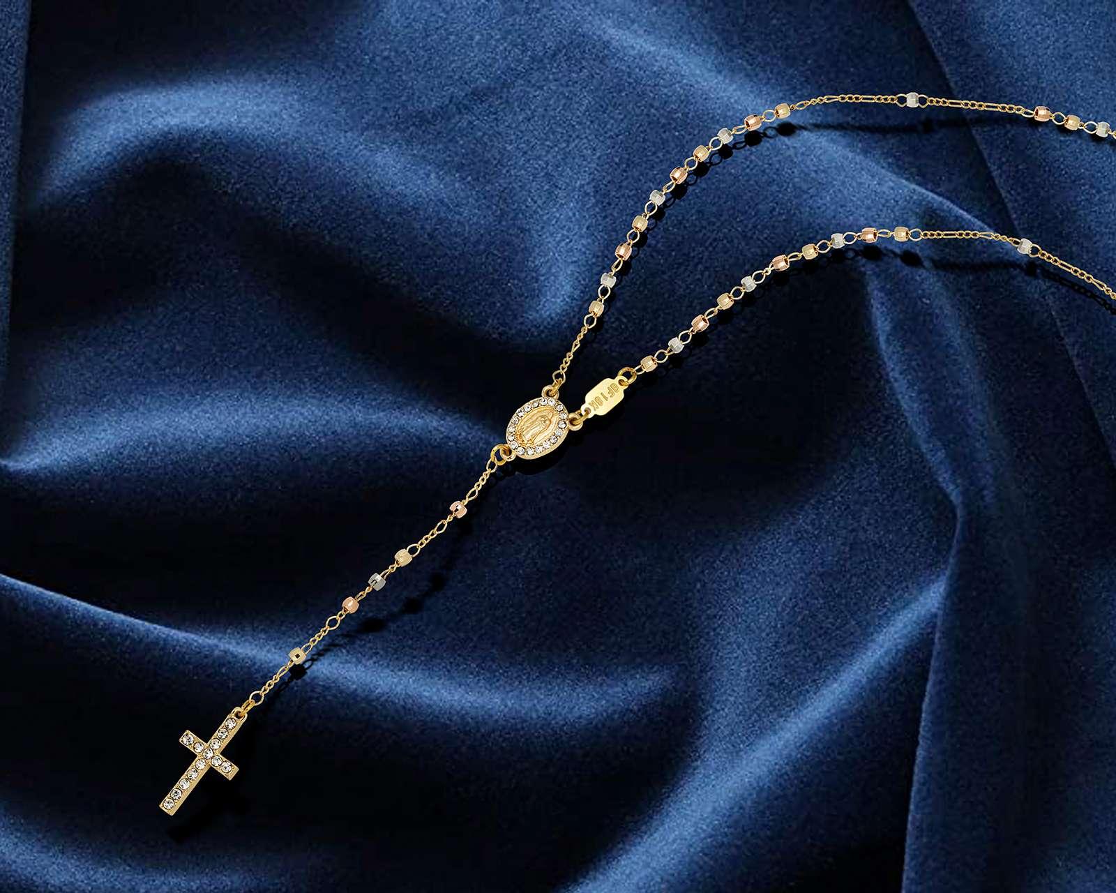 Foto 7 pulgar | Foto 6 | Rosario de Chapa de Oro 18k Sentimientos