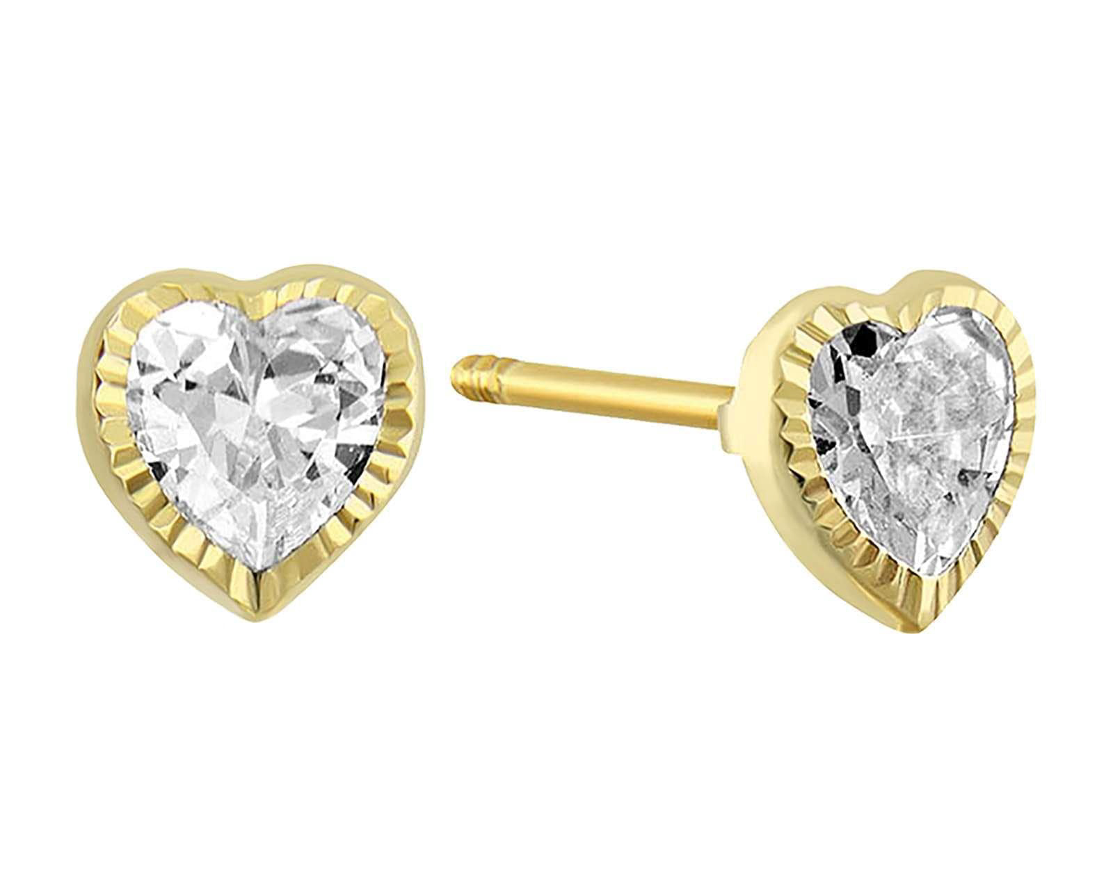 Broqueles Corazón de Oro 10K Baby Colors