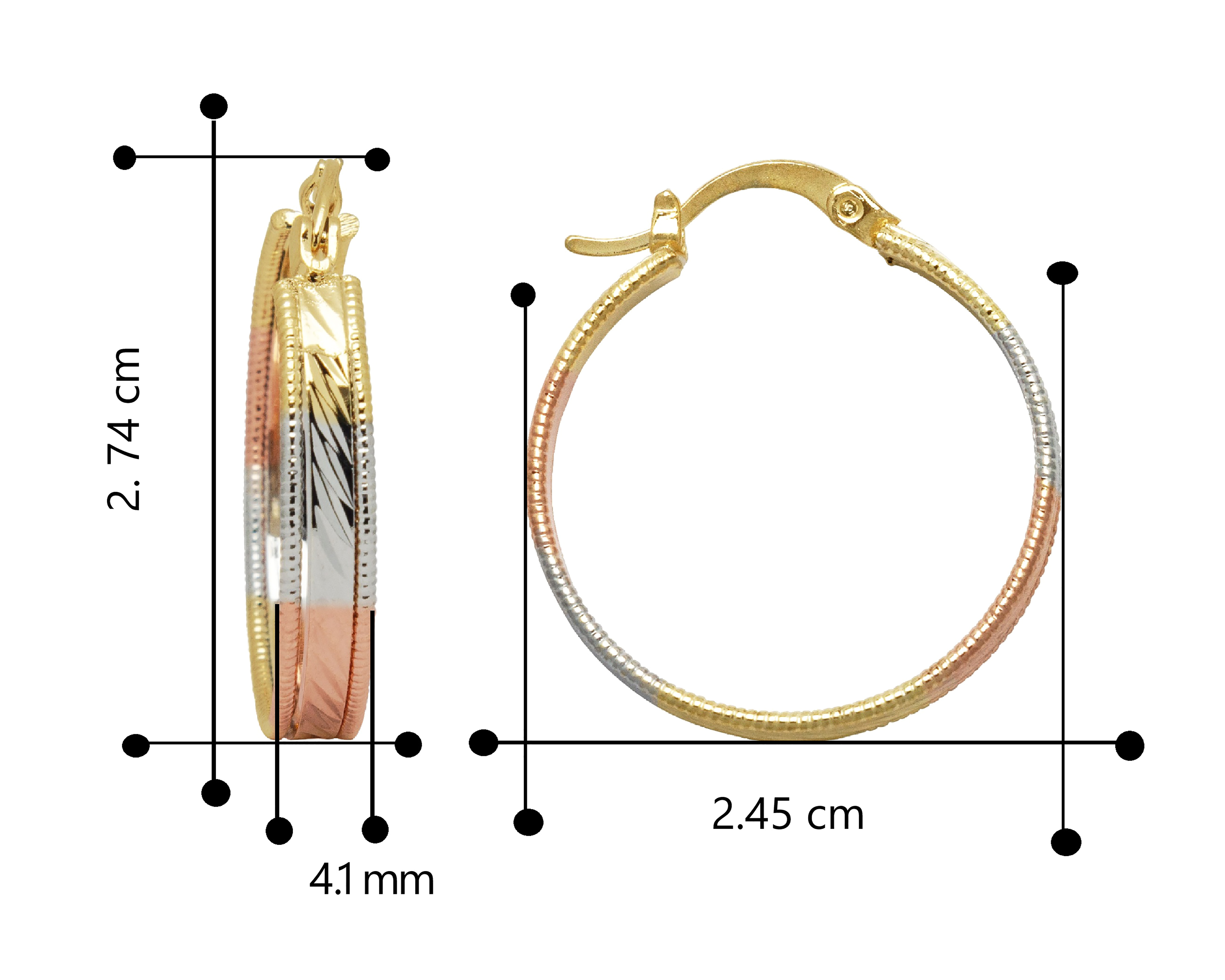 Foto 8 pulgar | Foto 7 | Arracadas de Chapa de Oro 18 k Sentimientos