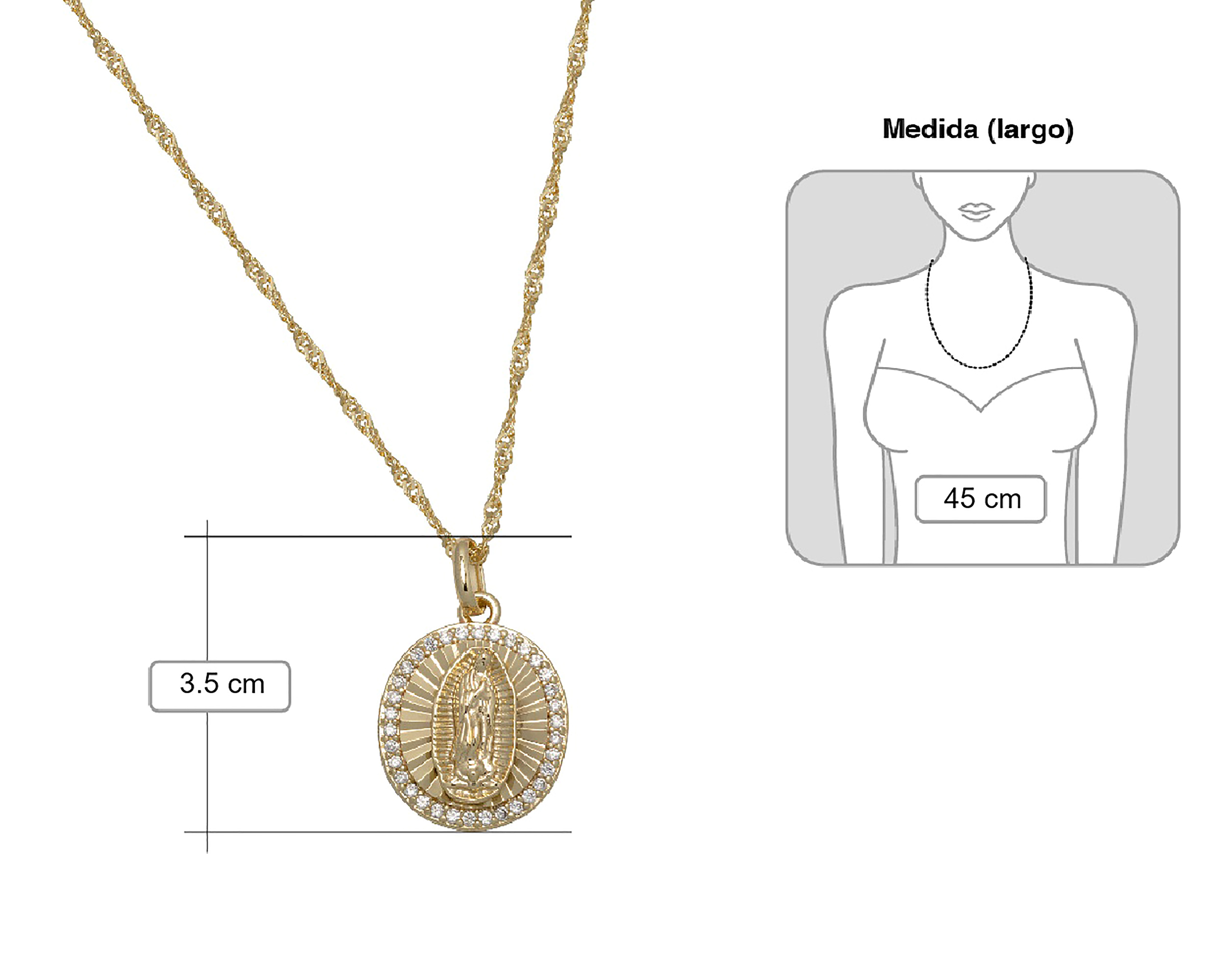 Foto 8 pulgar | Foto 7 | Collar de Chapa de Oro 18K Sentimientos