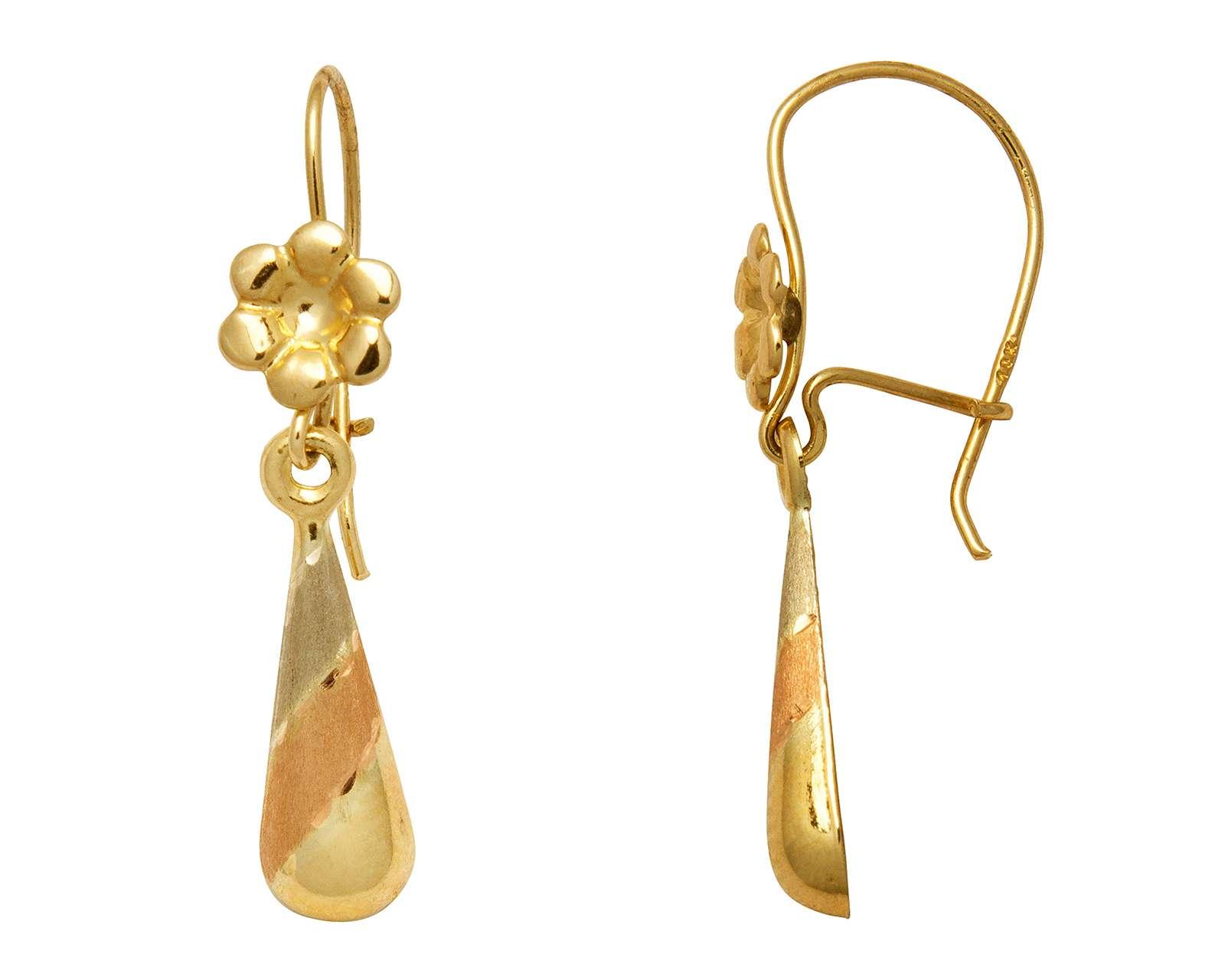 Foto 3 pulgar | Foto 2 | Aretes de Oro 10K Sentimientos