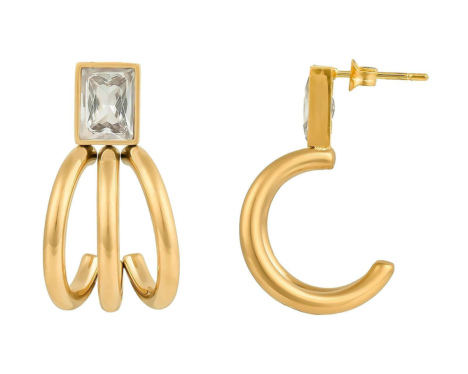 Foto 2 pulgar | Foto 1 | Aretes de Acero Inoxidable Jennifer Lopez
