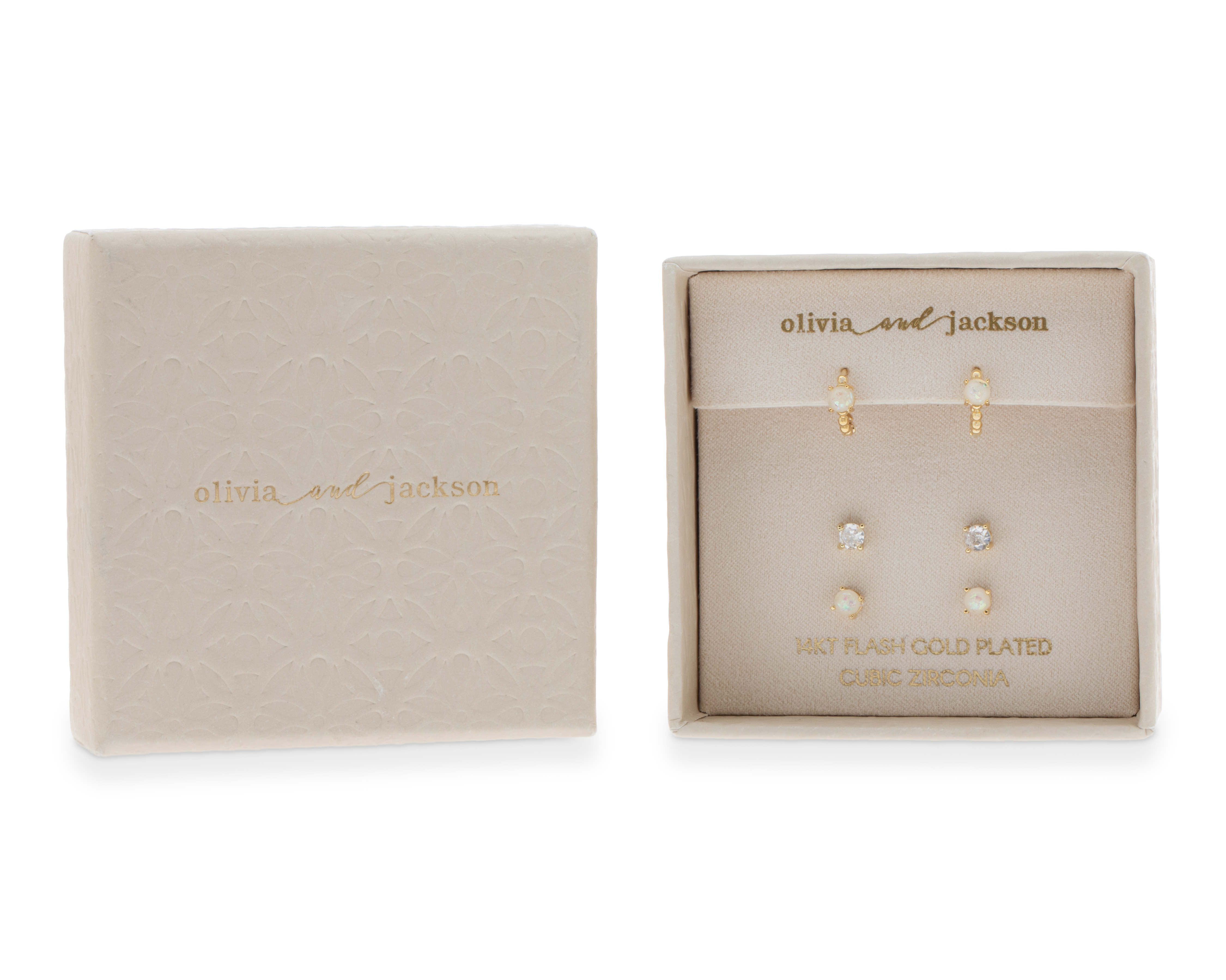 Aretes Chapa de Oro Olivia and Jackson