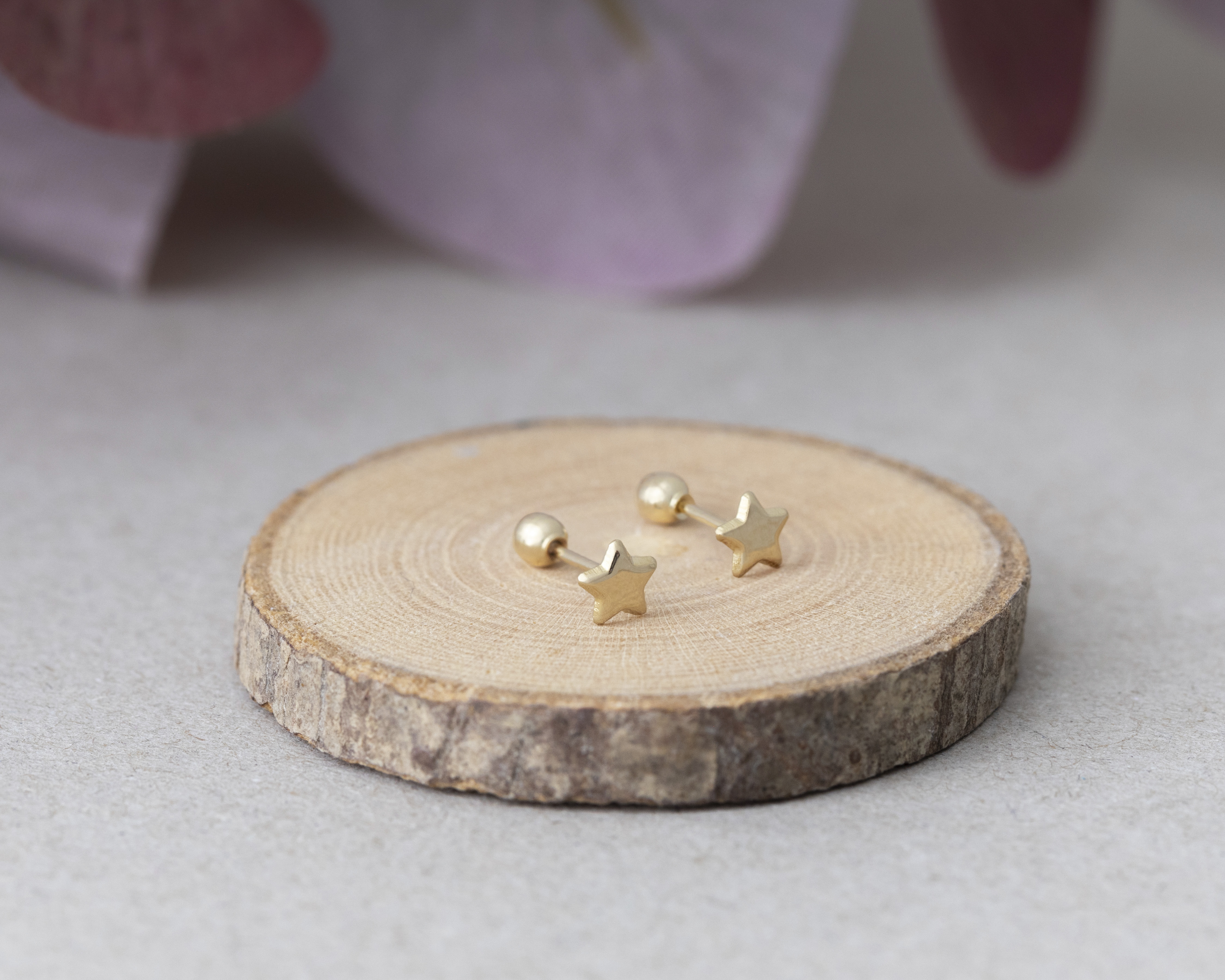 Foto 5 | Foto 5 | Broqueles Estrella de Oro 14K Sentimientos