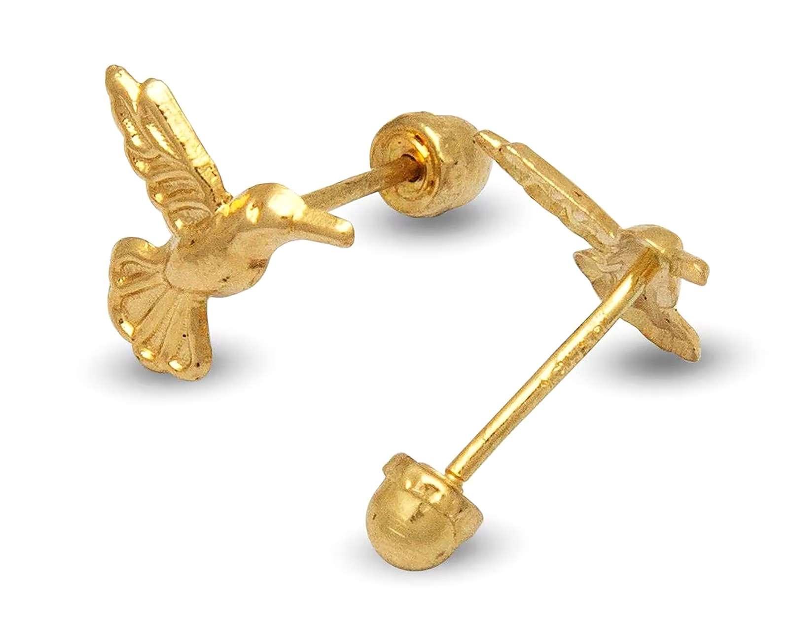 Foto 3 pulgar | Foto 2 | Broqueles de Oro 10K Sentimientos