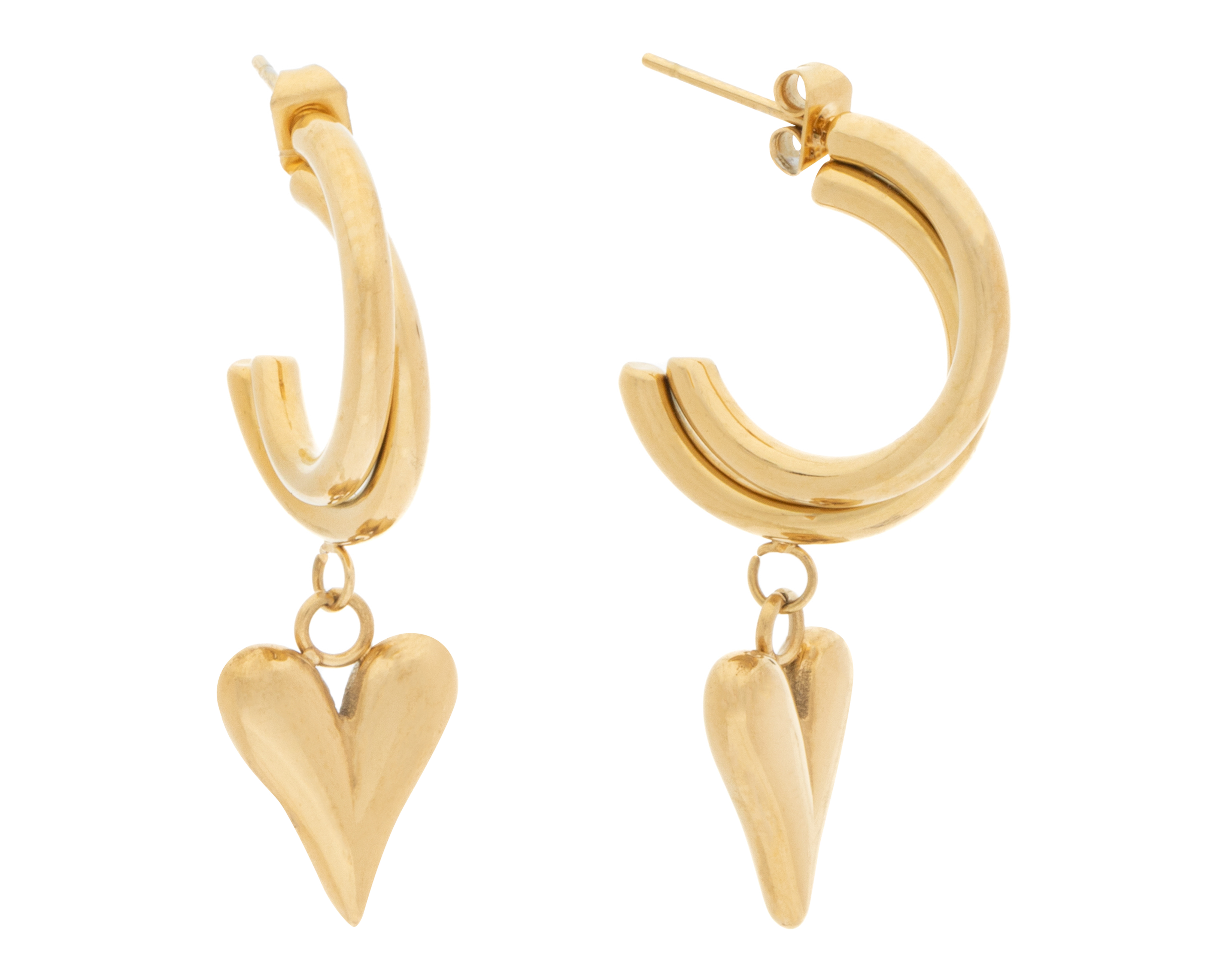 Aretes Corazón de Acero Inoxidable Jennifer Lopez