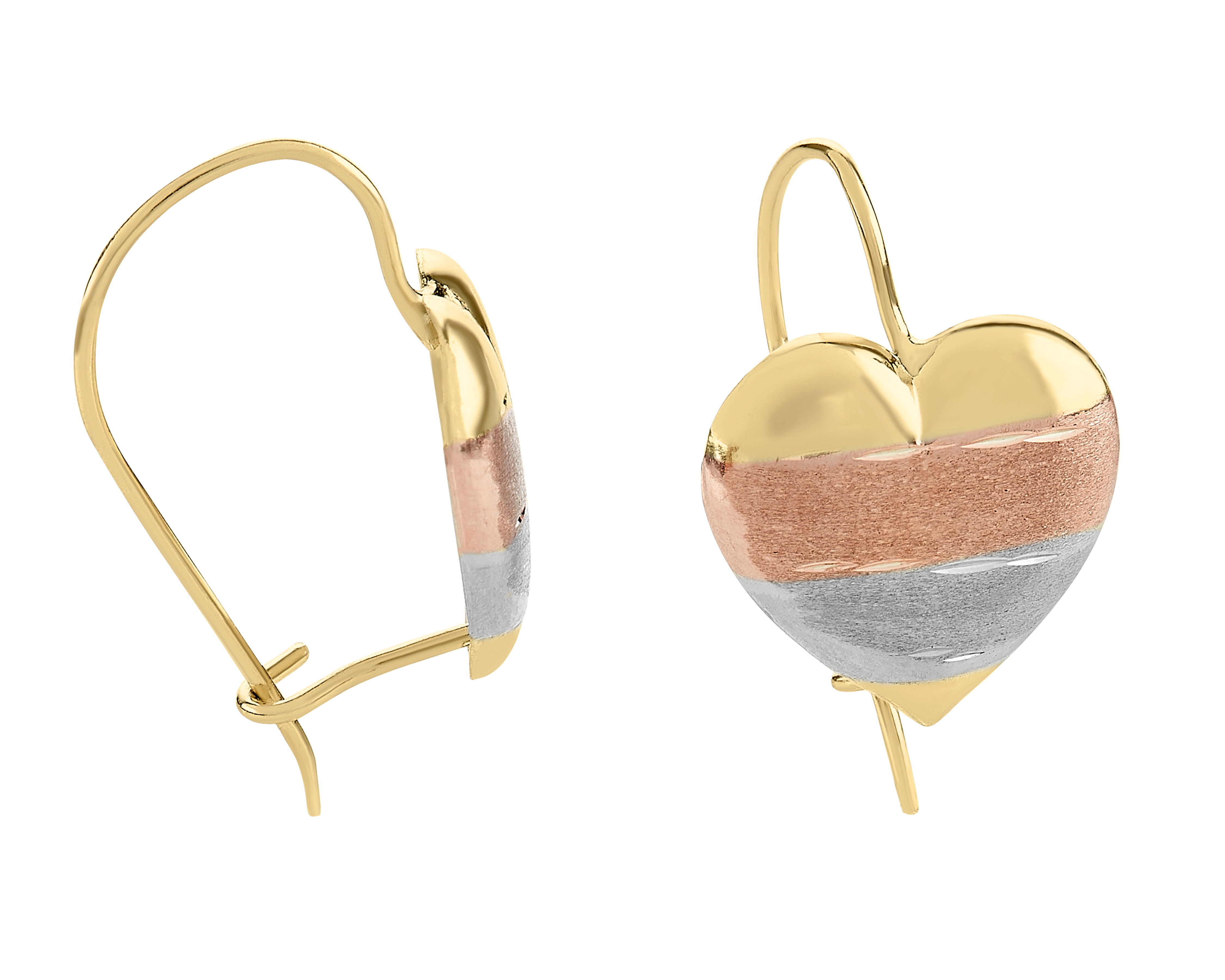 Aretes Corazón de Oro 10K Divkuo