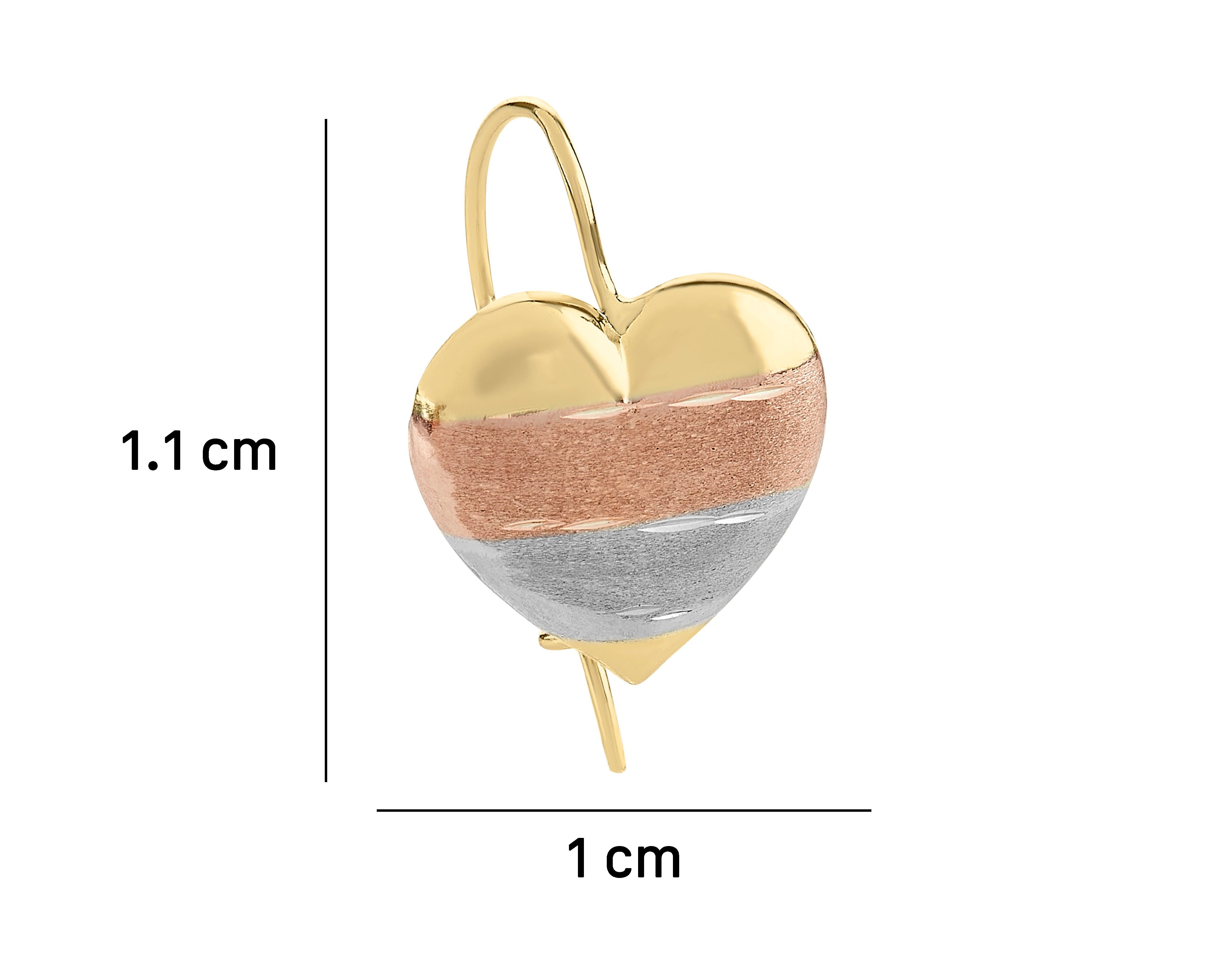 Foto 6 | Foto 6 | Aretes Corazón de Oro 10K Divkuo