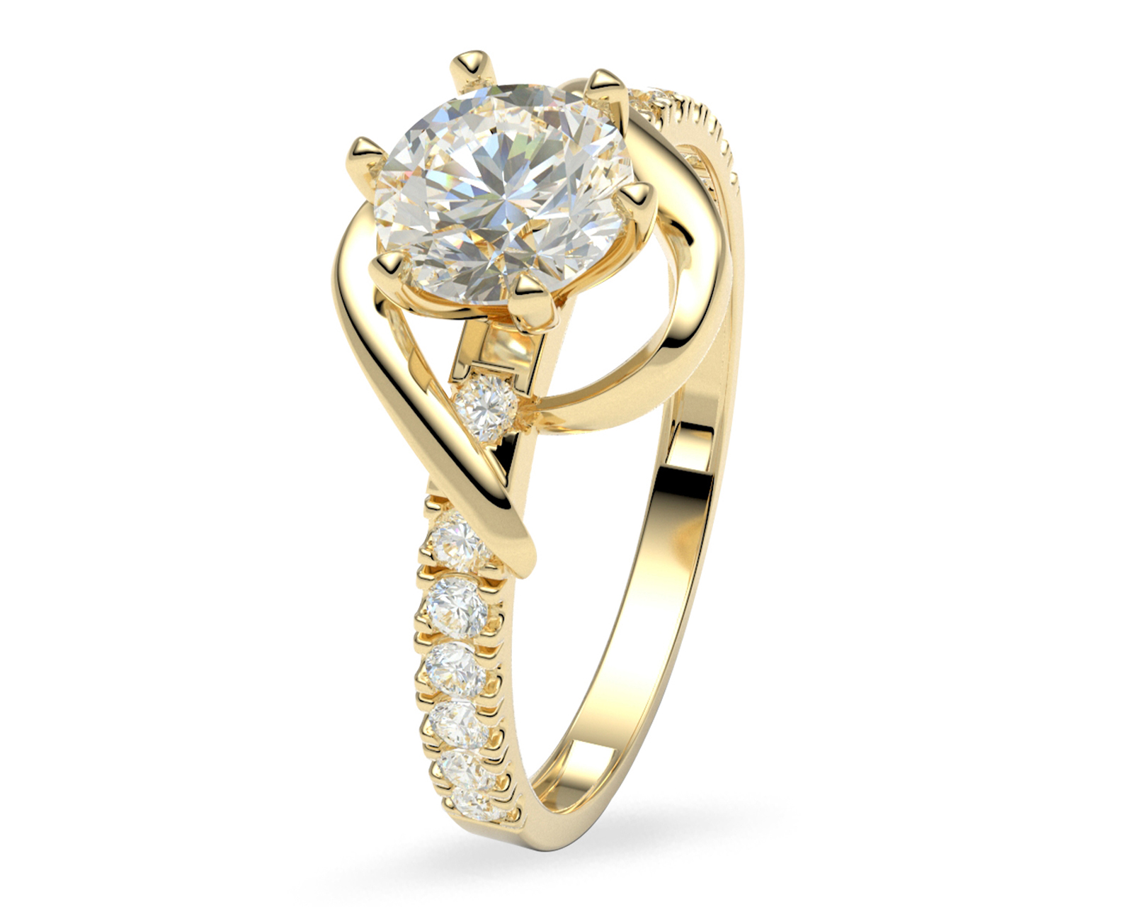 Anillo De Compromiso de Oro 14K Talla 7