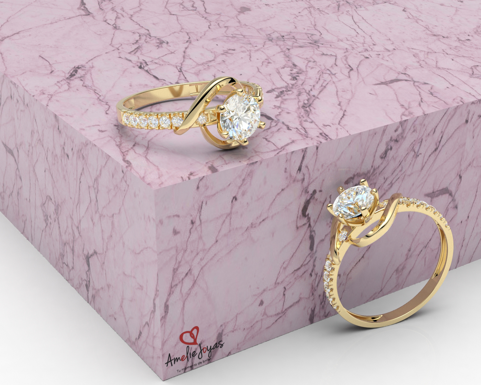 Foto 4 | Foto 4 | Anillo De Compromiso de Oro 14K Talla 7