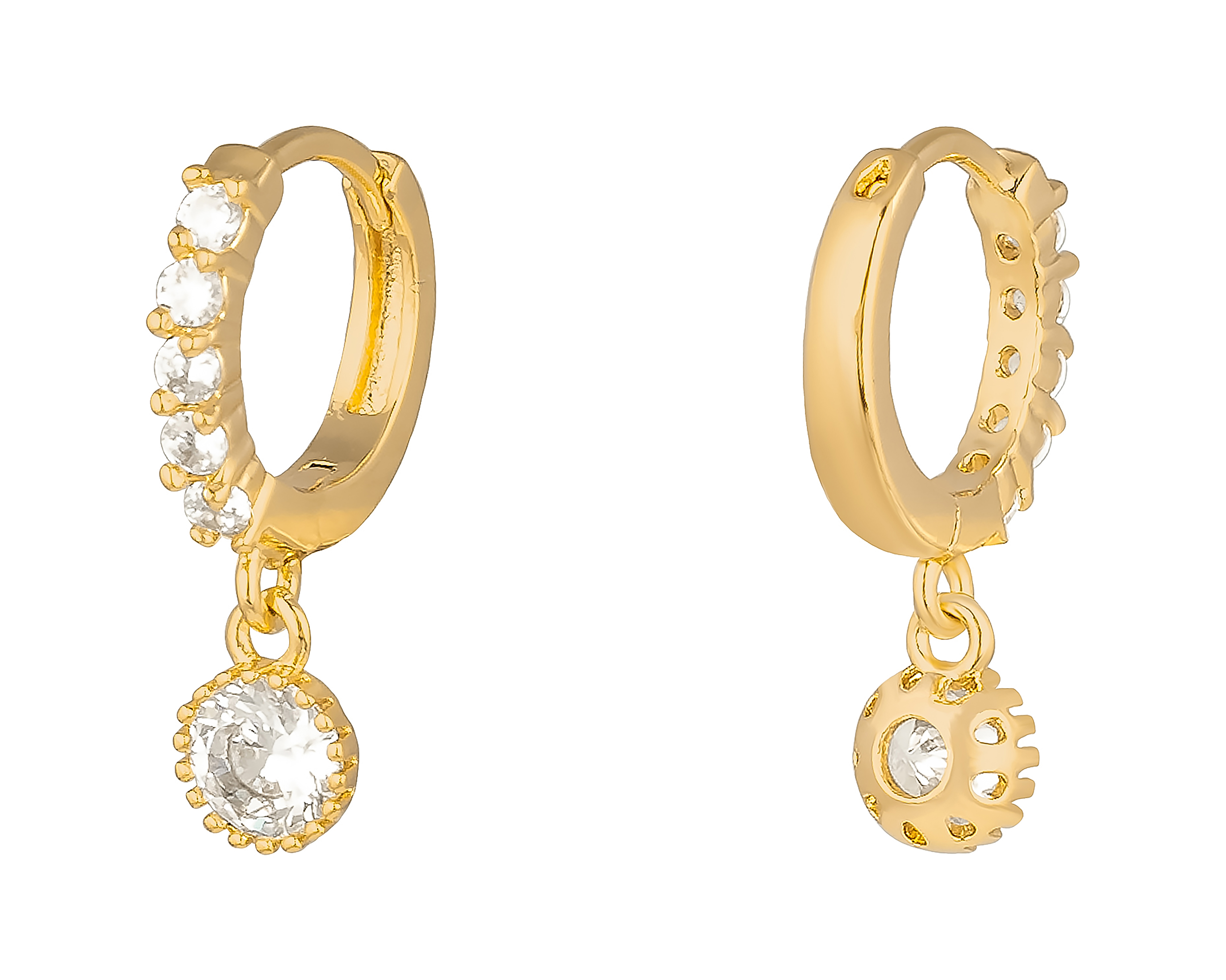 Foto 4 pulgar | Foto 3 | Aretes de Chapa de Oro 18K Plafer