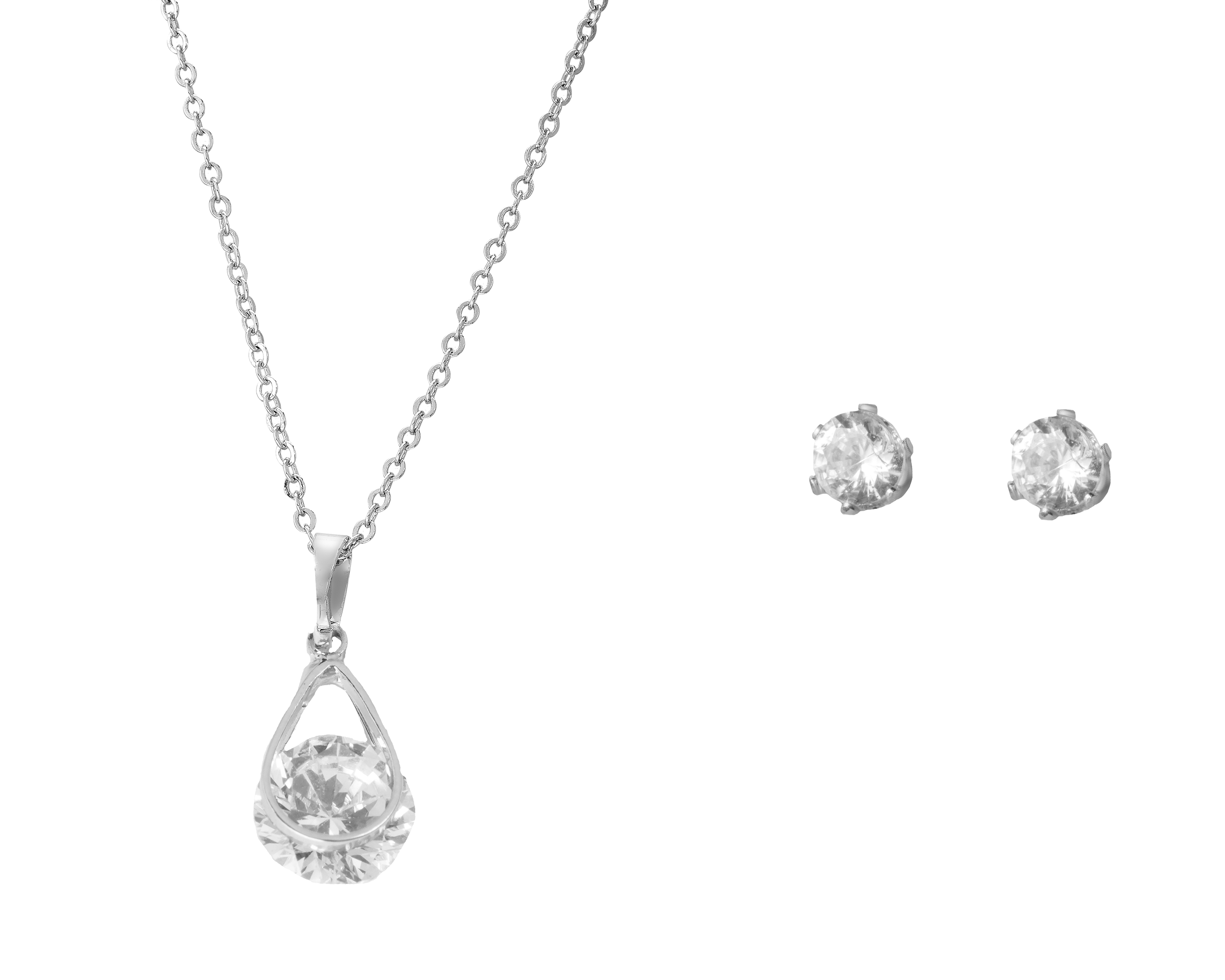 Collar y Aretes de Chapa Rodio Unlimited