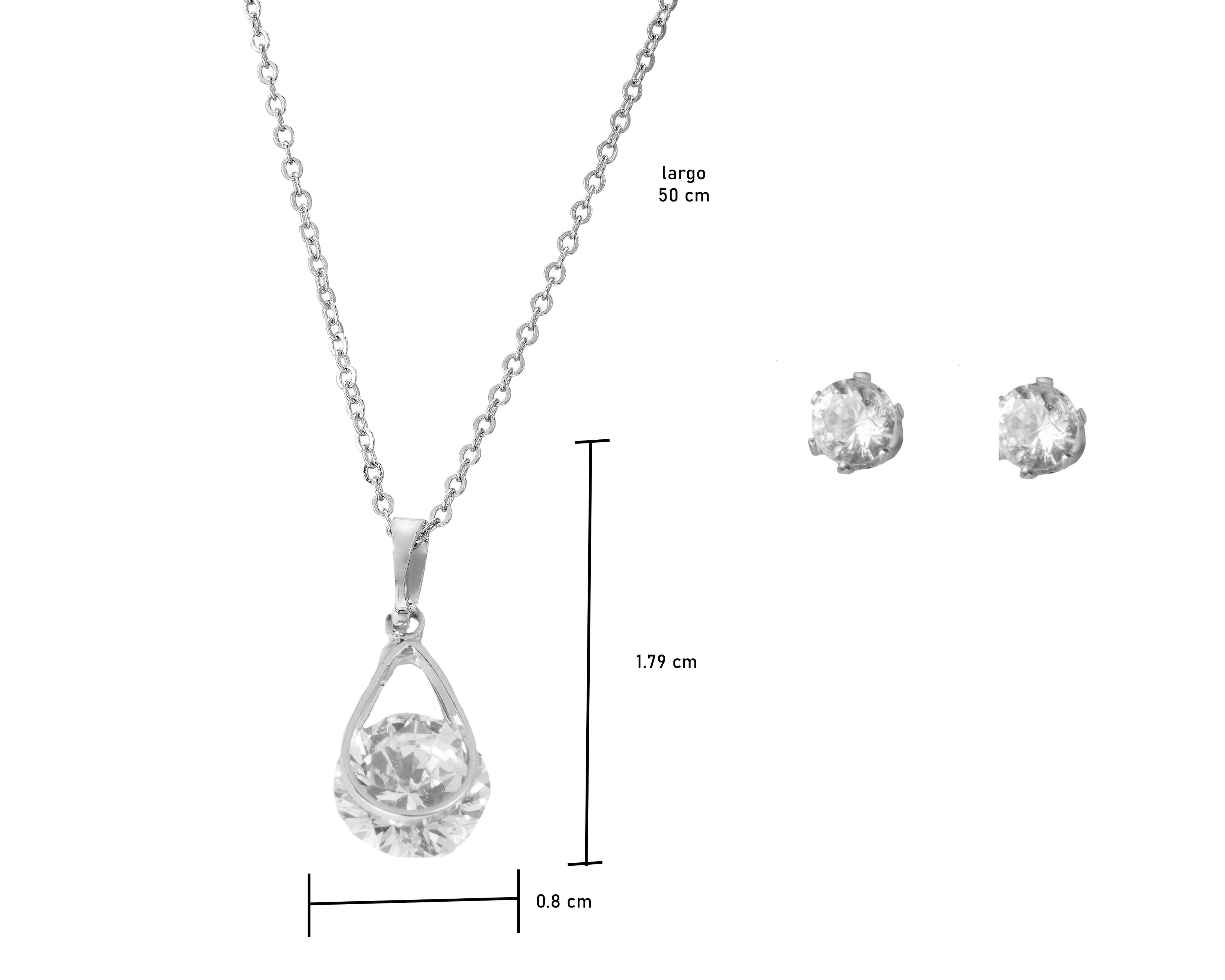 Foto 5 pulgar | Foto 4 | Collar y Aretes de Chapa Rodio Unlimited