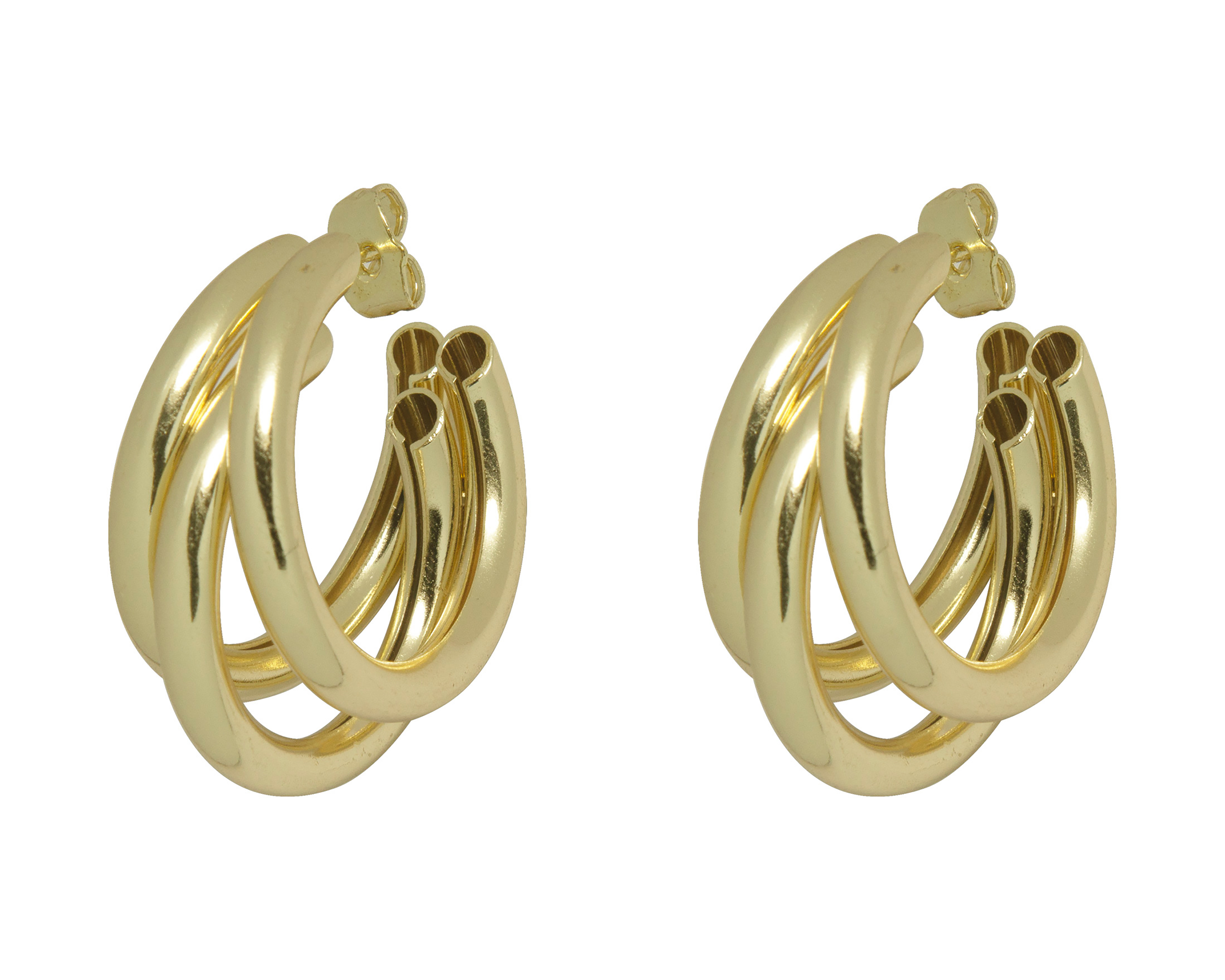 Foto 3 pulgar | Foto 2 | Arracadas de Chapa de Oro 18K Sentimientos