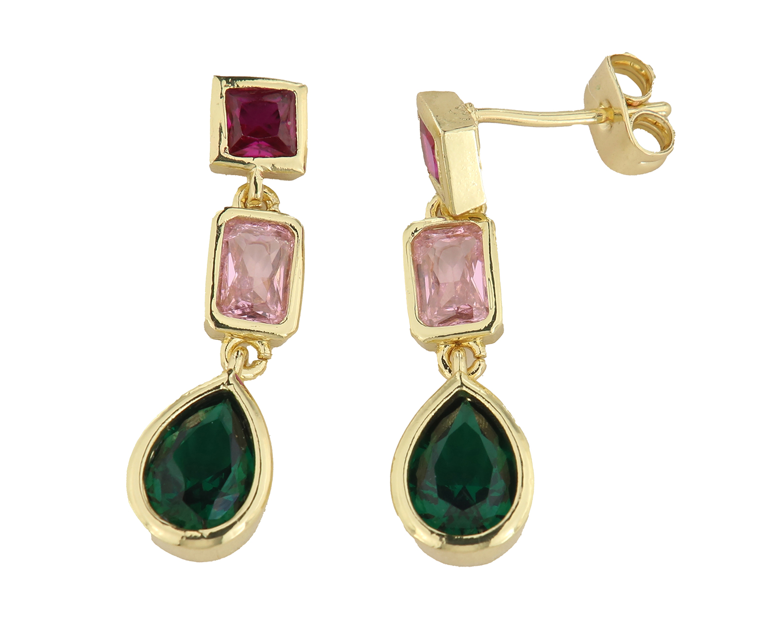 Foto 2 pulgar | Foto 1 | Aretes de Chapa de Oro 18K Petra