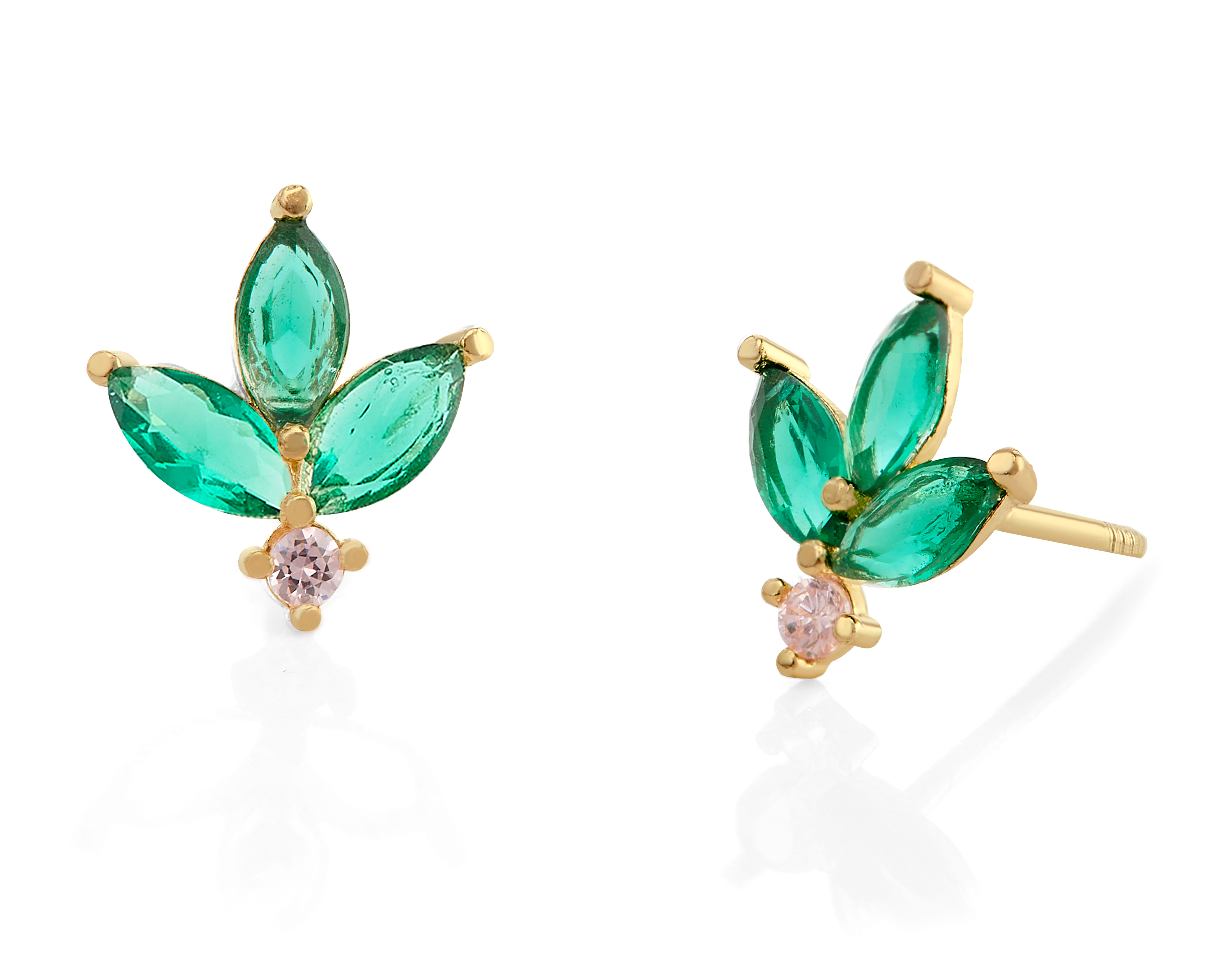 Foto 2 pulgar | Foto 1 | Broqueles de Oro 10K Sabelli