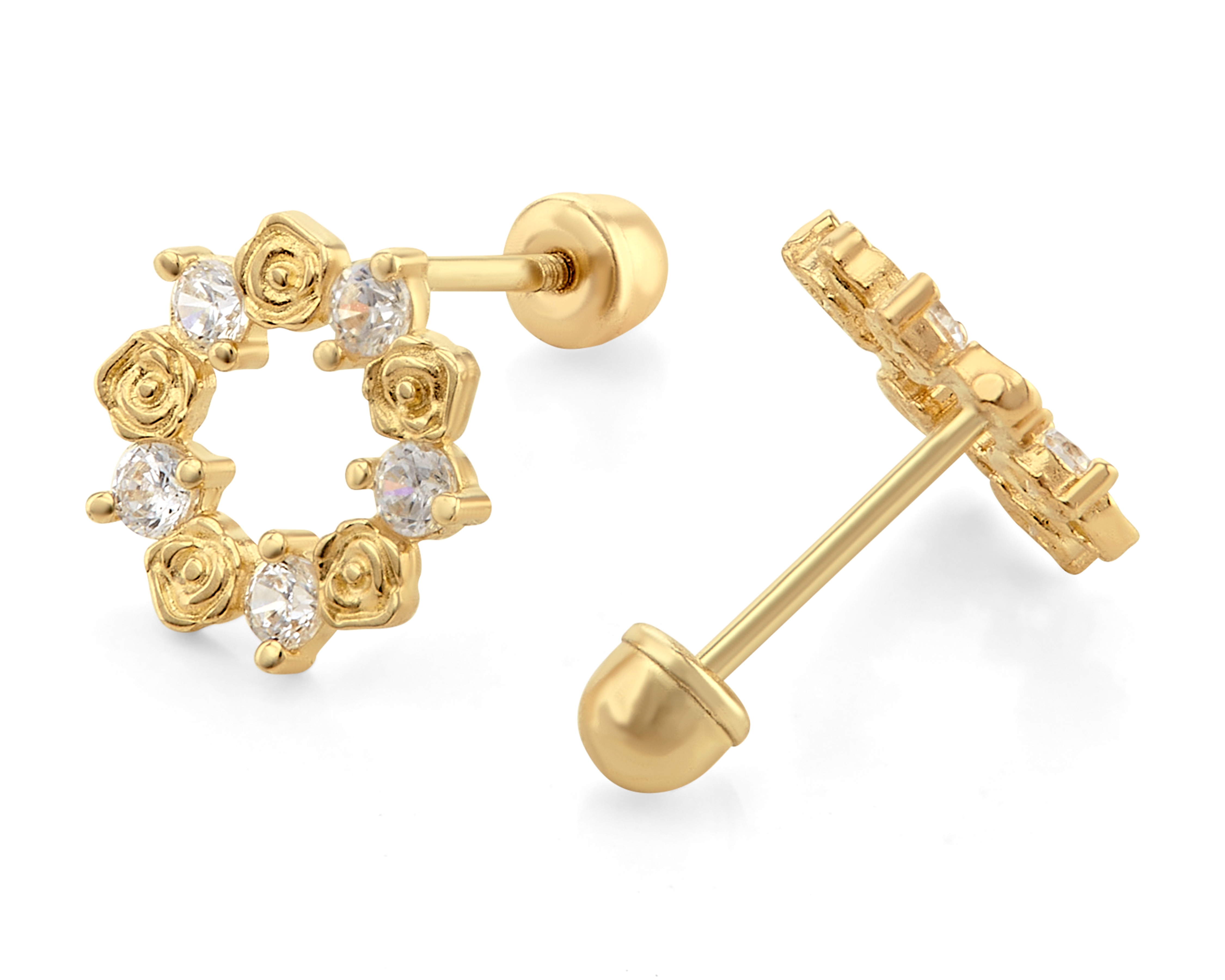 Foto 3 pulgar | Foto 2 | Broqueles de Oro 10K Sabelli