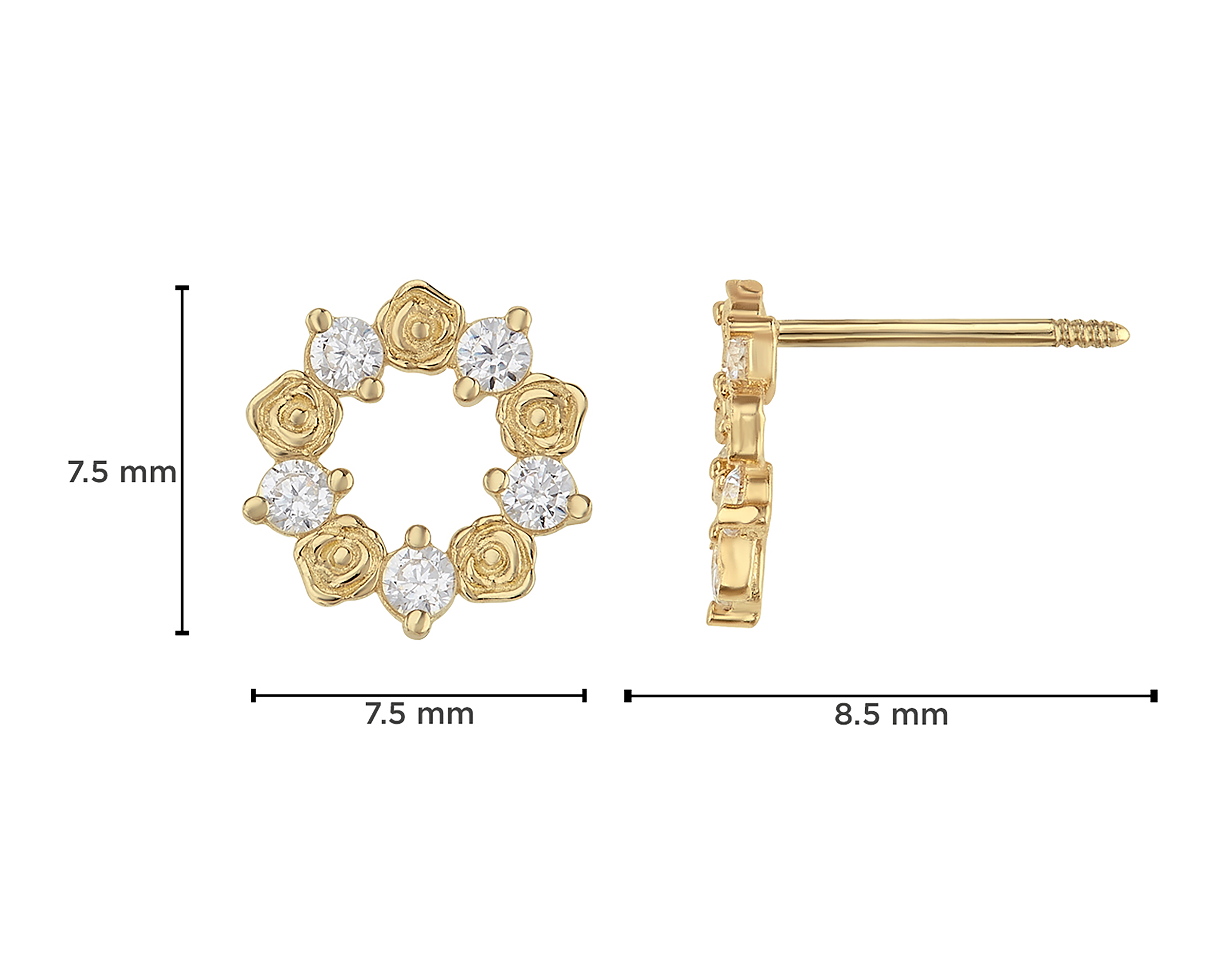 Foto 3 | Foto 3 | Broqueles de Oro 10K Sabelli