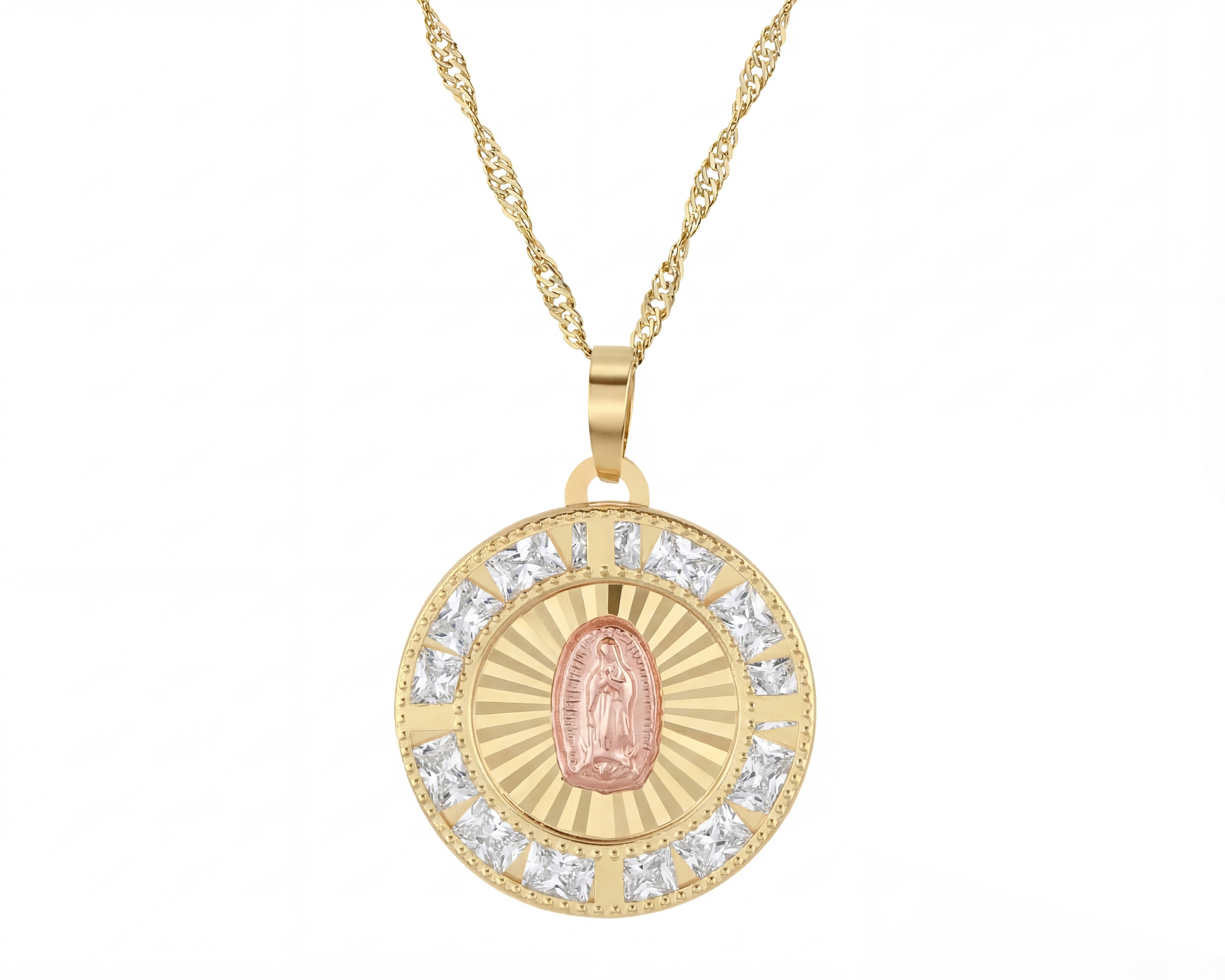 Collar Virgen de Guadalupe de Oro 10k Sabelli