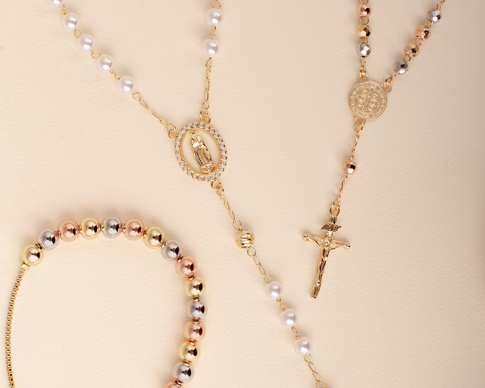 Foto 7 pulgar | Foto 6 | Rosario de Chapa de Oro 18K Plafer