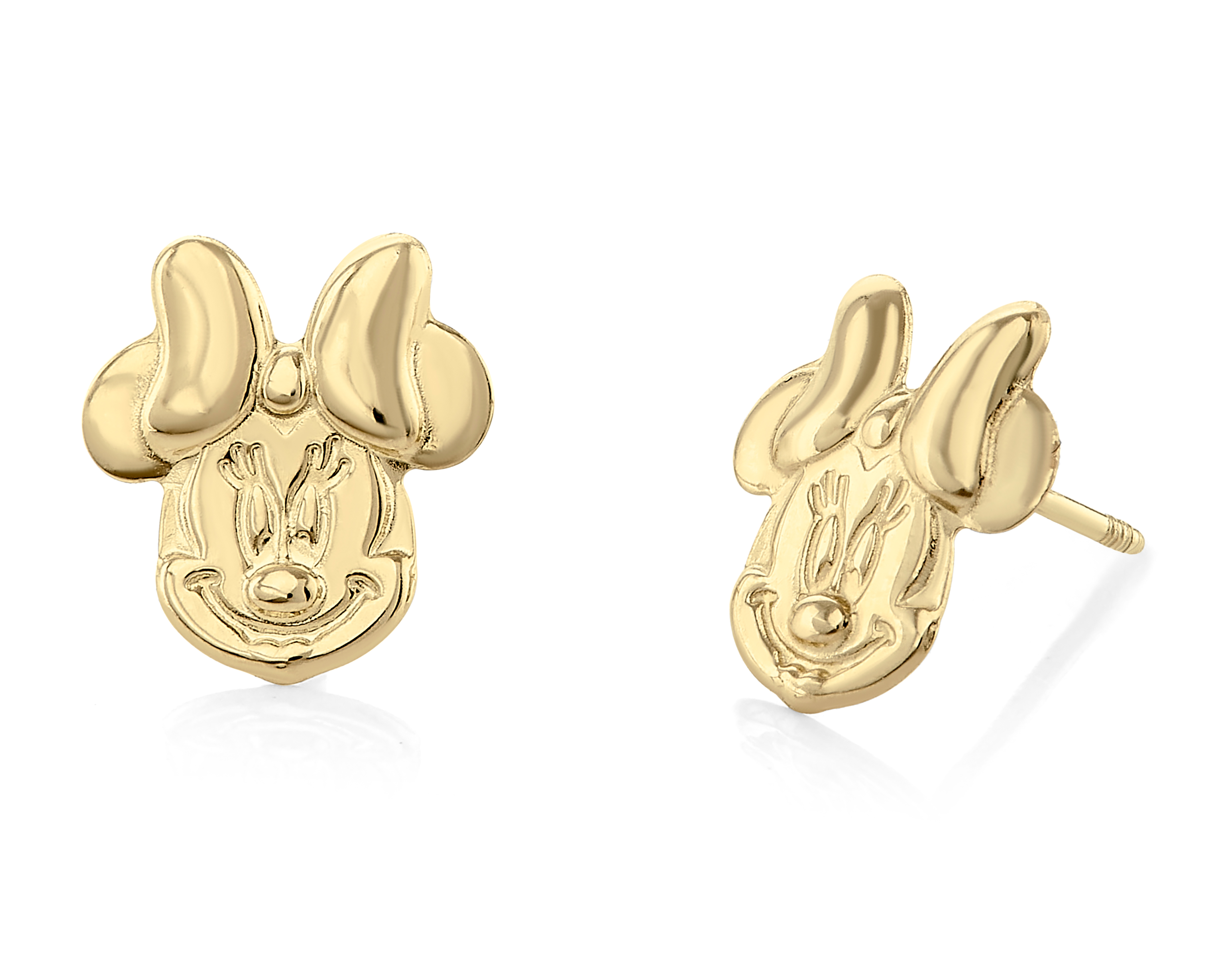 Foto 2 pulgar | Foto 1 | Broqueles de Oro 10K Minnie Mouse Disney