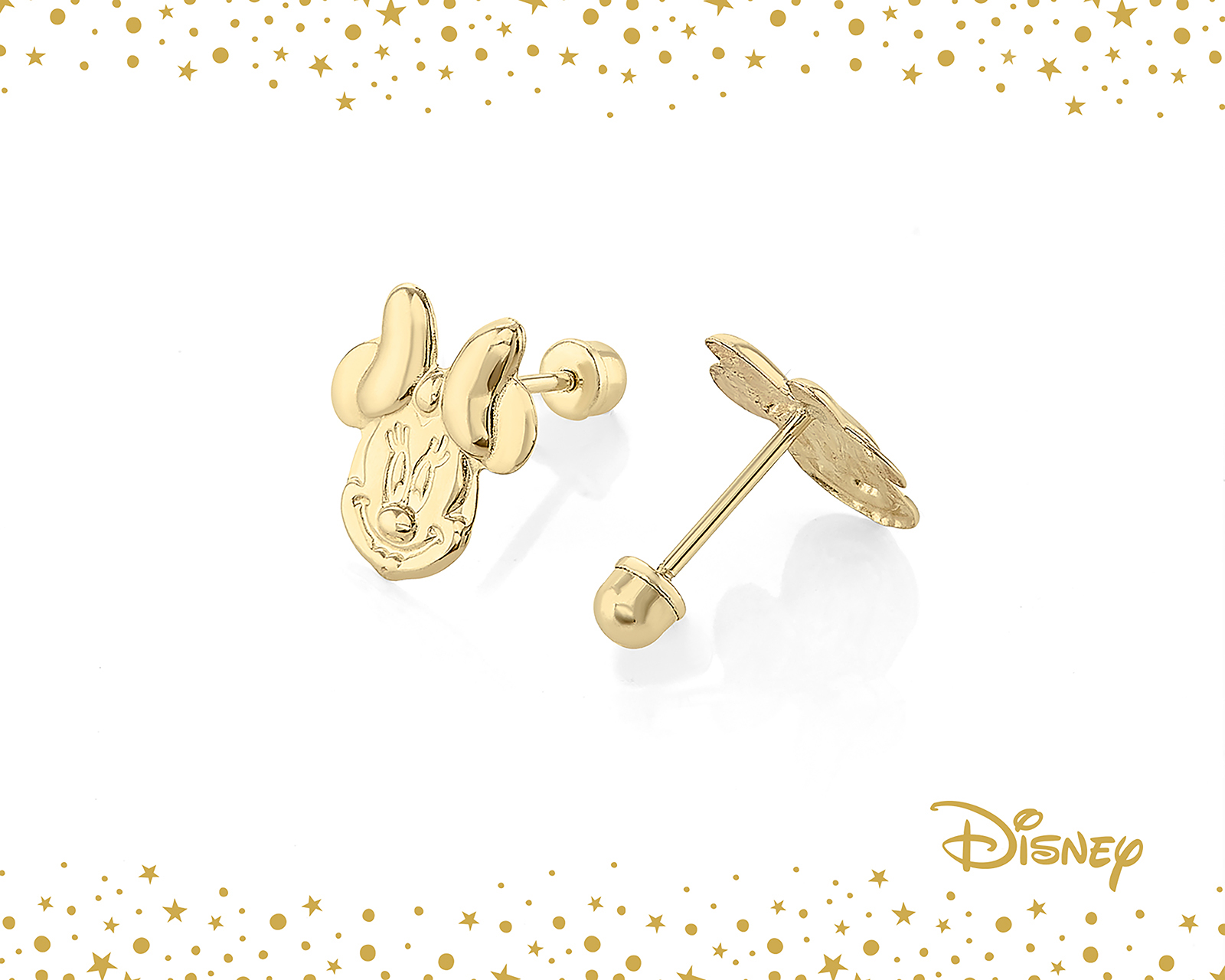 Foto 3 pulgar | Foto 2 | Broqueles de Oro 10K Minnie Mouse Disney