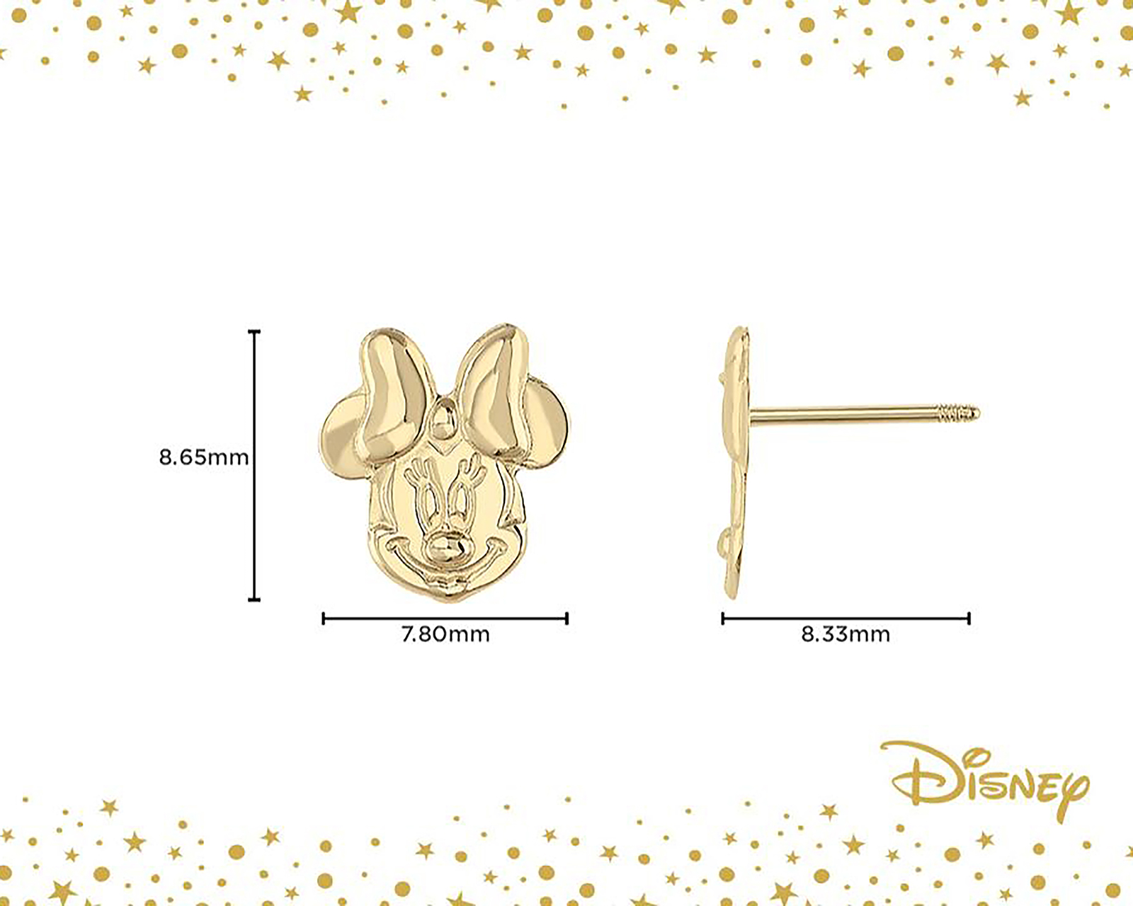 Foto 4 pulgar | Foto 3 | Broqueles de Oro 10K Minnie Mouse Disney