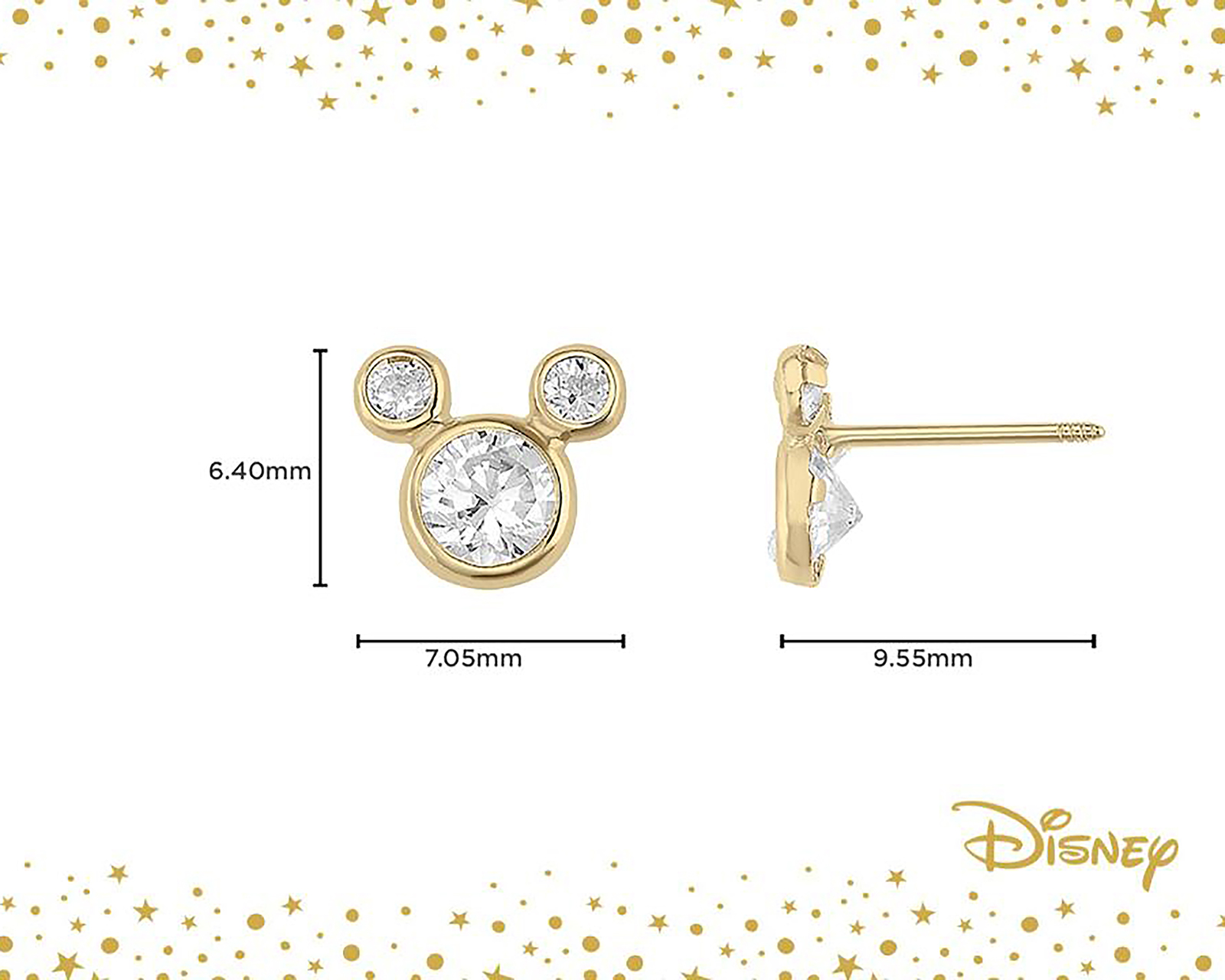 Foto 3 | Foto 3 | Broqueles de Oro 10K Minnie Mouse Disney