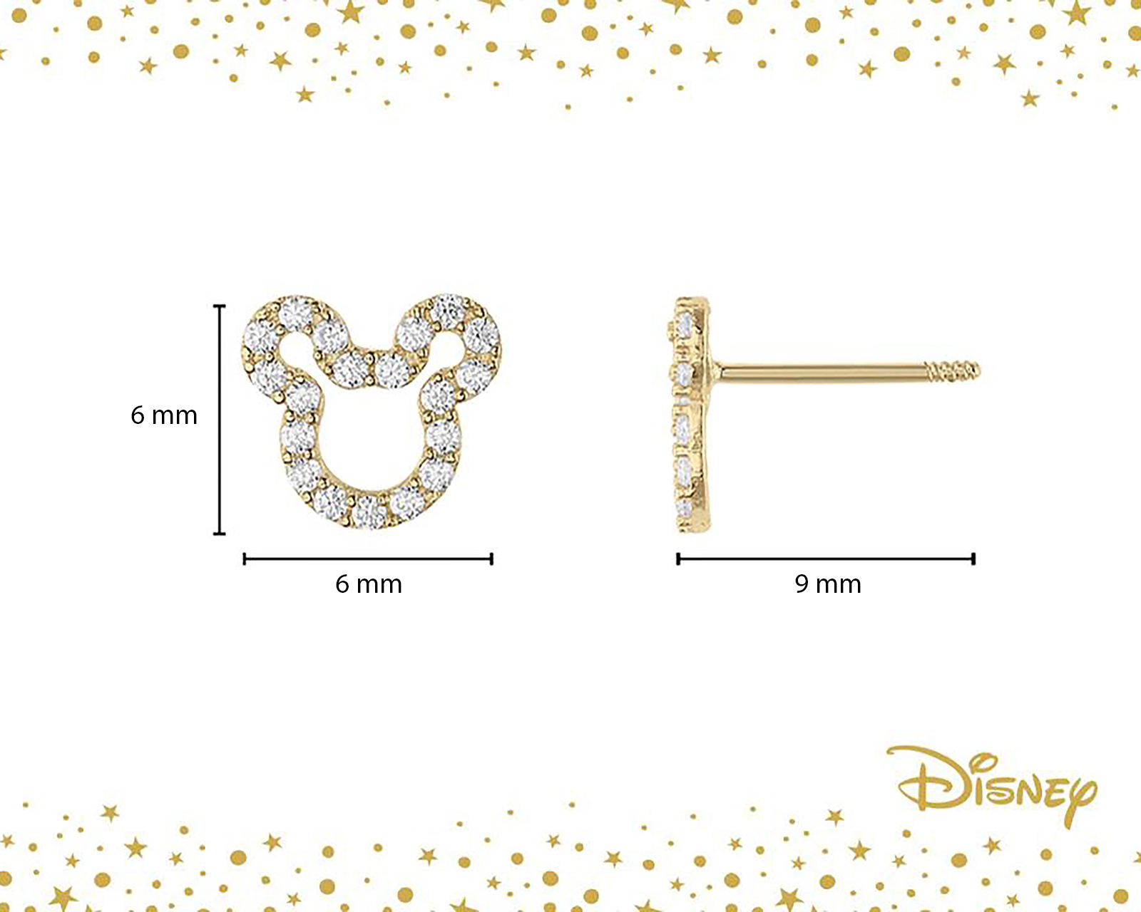 Foto 7 | Foto 7 | Broqueles Mickey de Oro 10K Disney