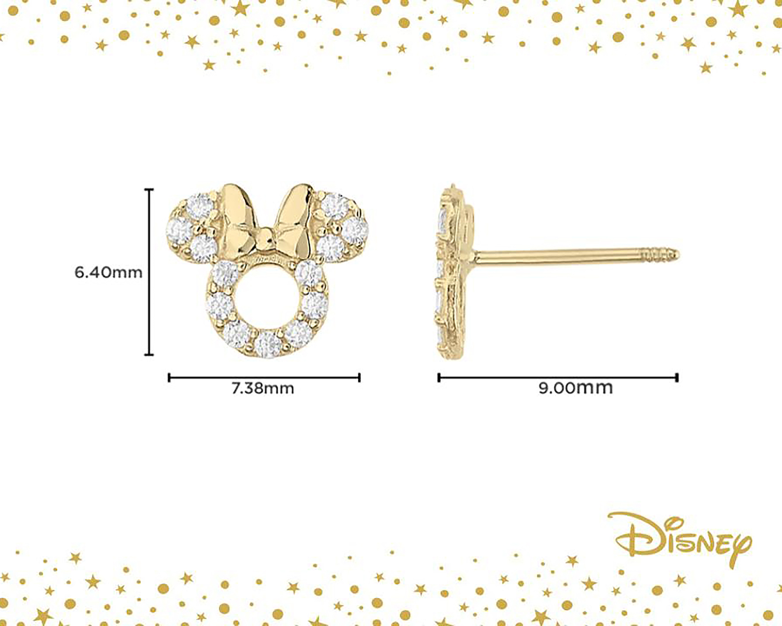 Foto 4 pulgar | Foto 3 | Broqueles de Oro 10K Minnie Mouse Disney