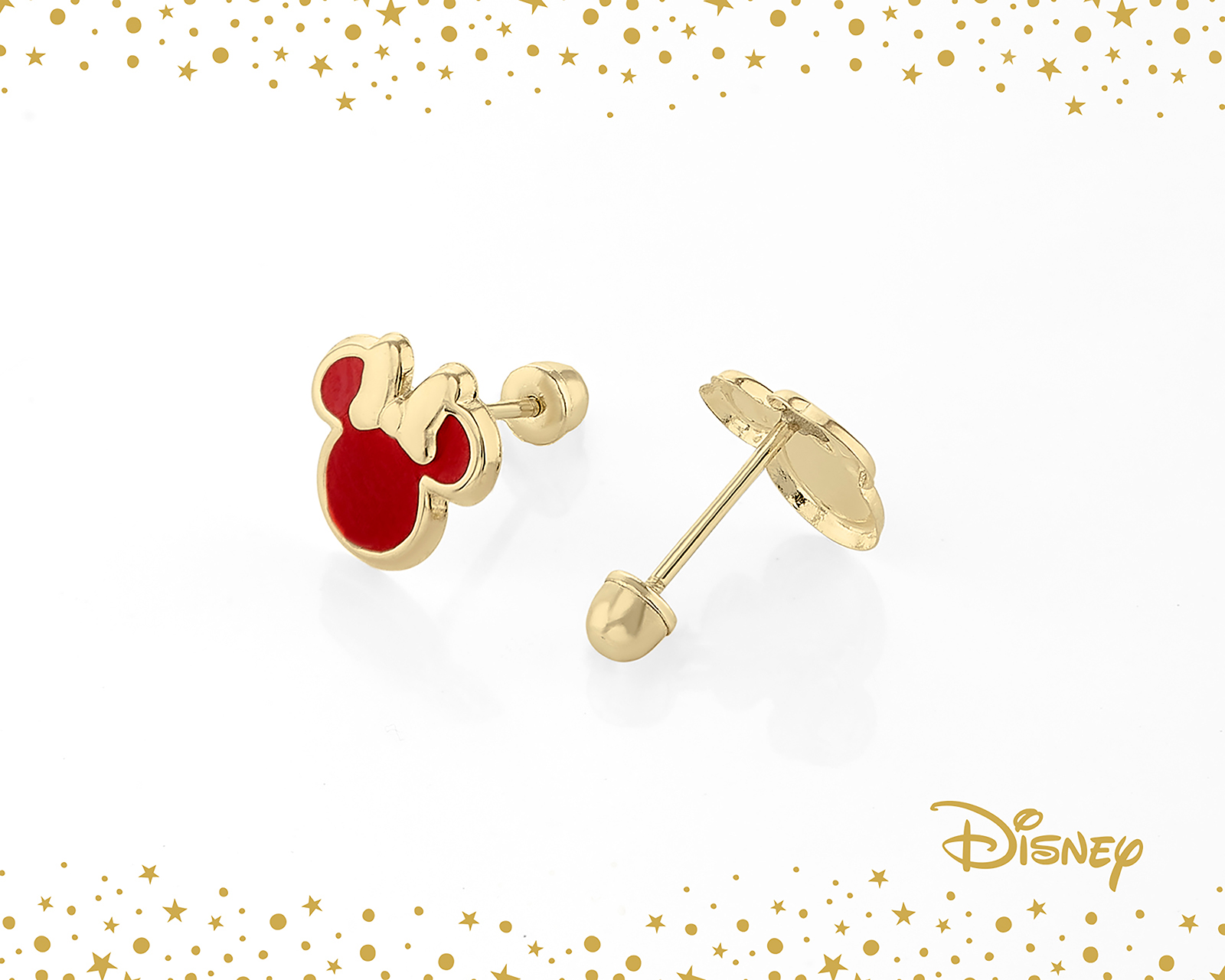 Foto 3 pulgar | Foto 2 | Broqueles de Oro 10K Minnie Mouse Disney