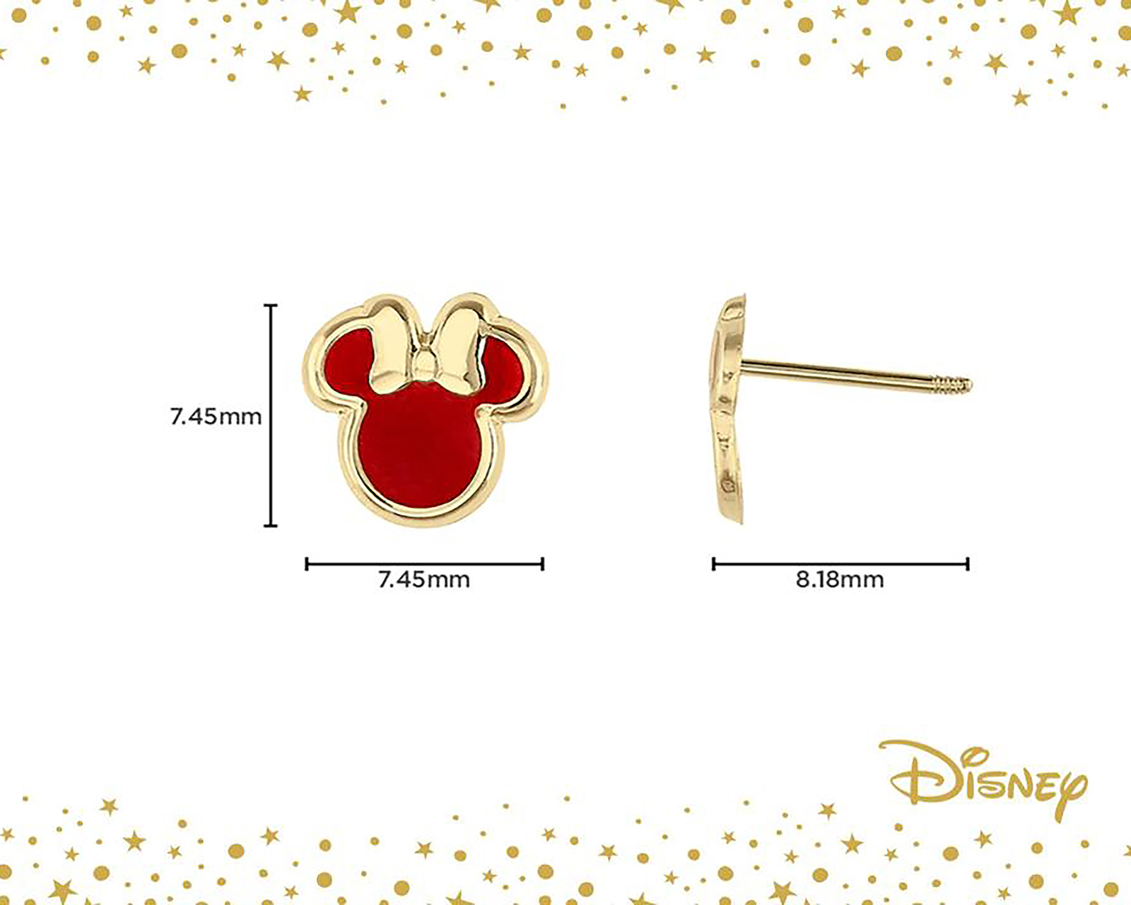 Foto 4 pulgar | Foto 3 | Broqueles de Oro 10K Minnie Mouse Disney