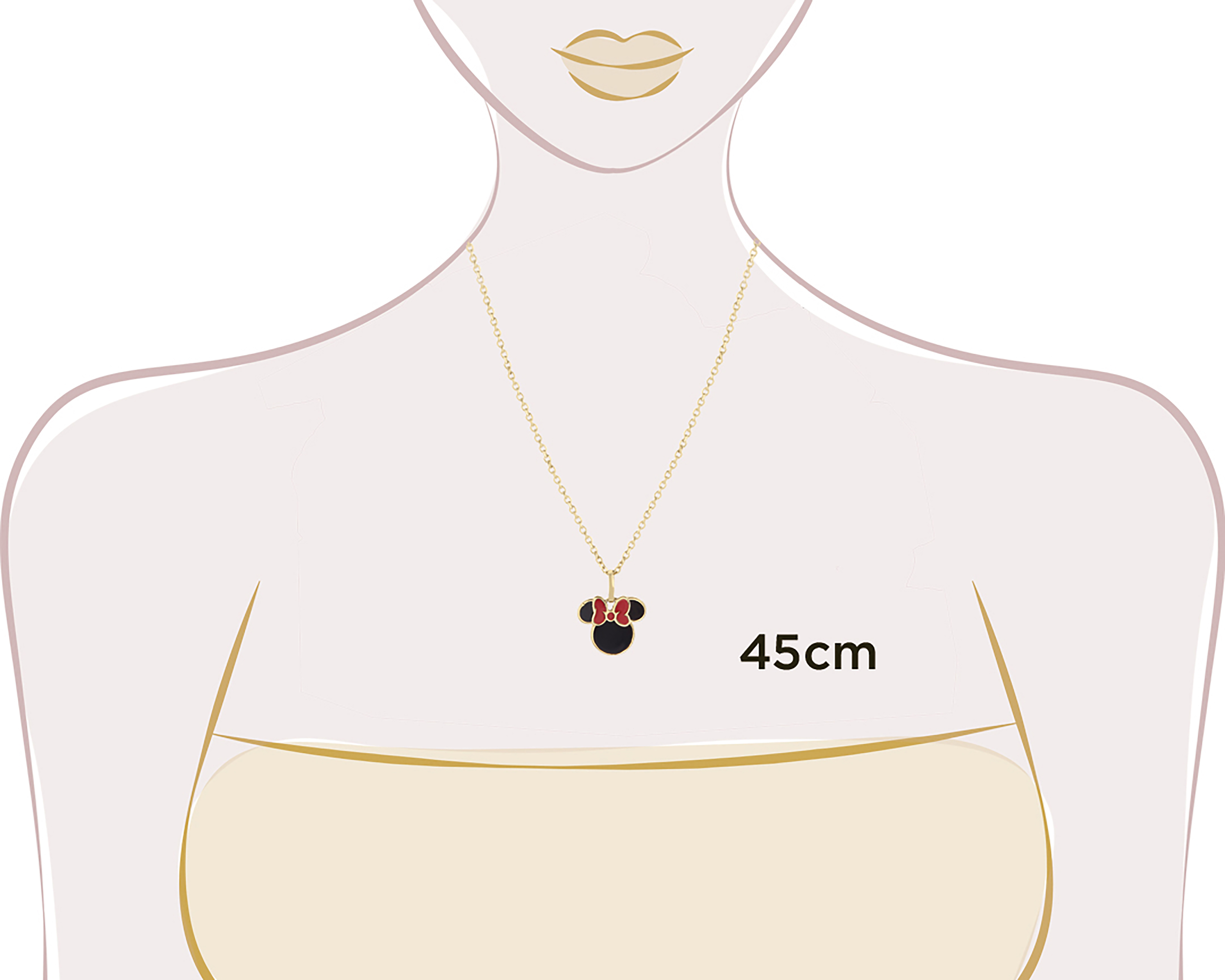 Foto 7 pulgar | Foto 6 | Collar de Oro 10K Minnie Mouse Disney