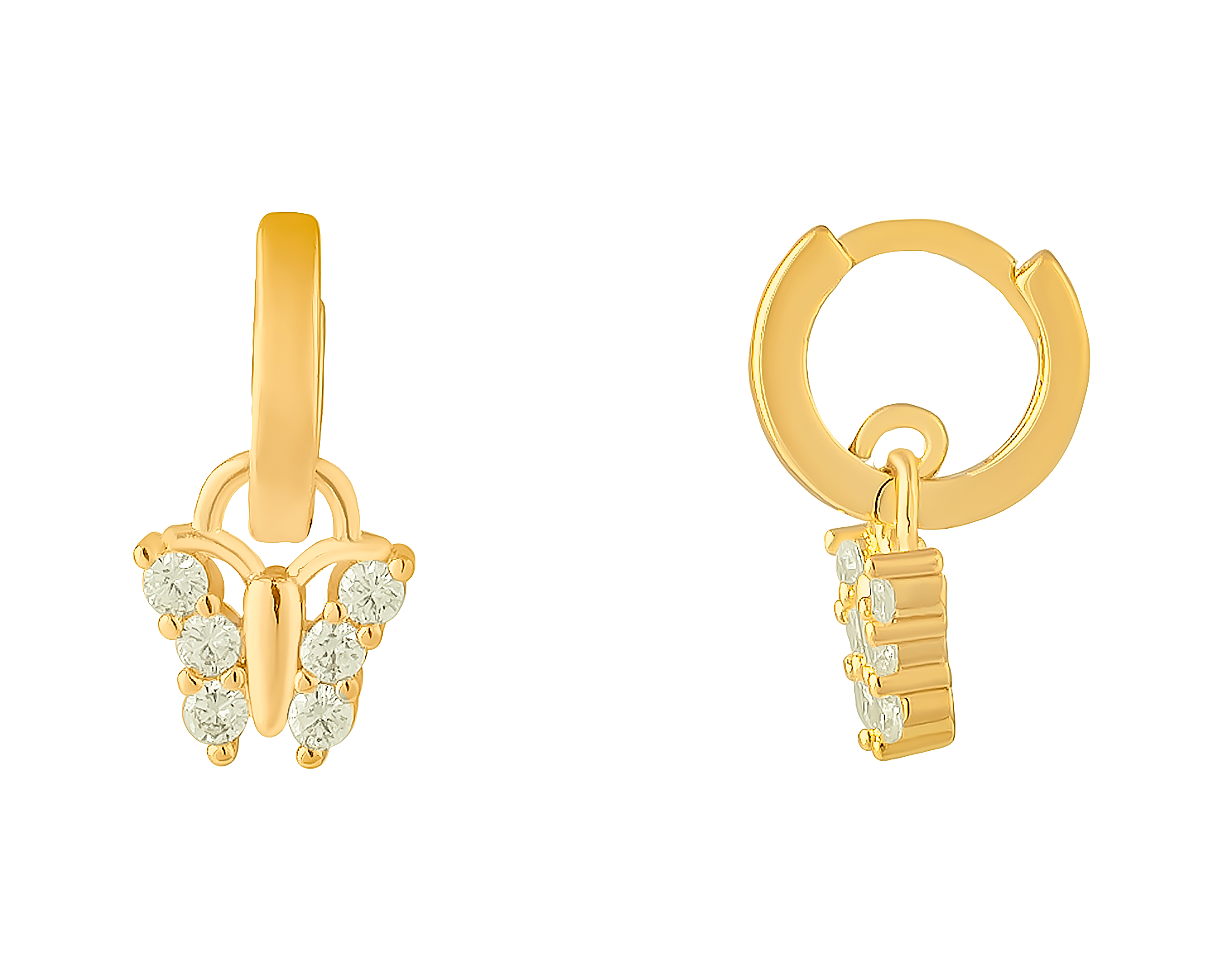 Foto 2 pulgar | Foto 1 | Aretes de Chapa de Oro 18K Plafer