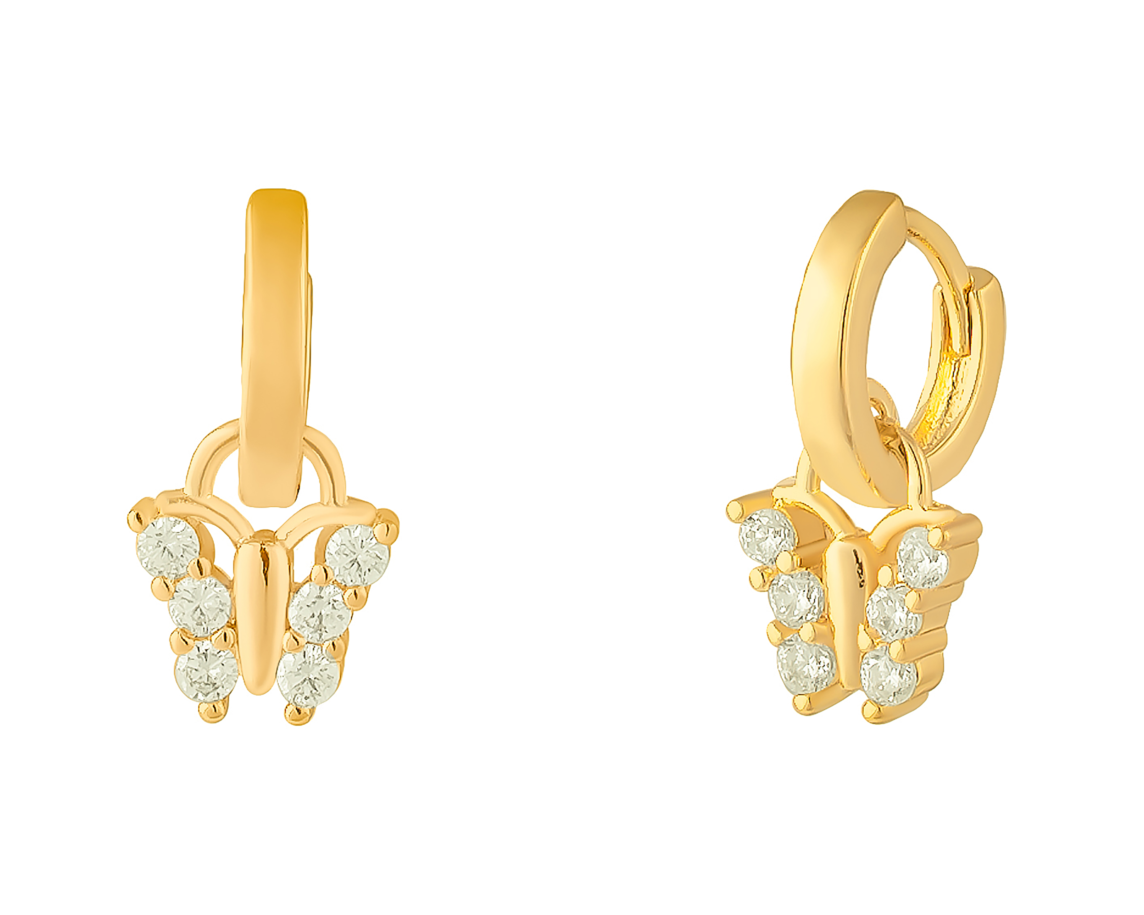 Foto 3 pulgar | Foto 2 | Aretes de Chapa de Oro 18K Plafer