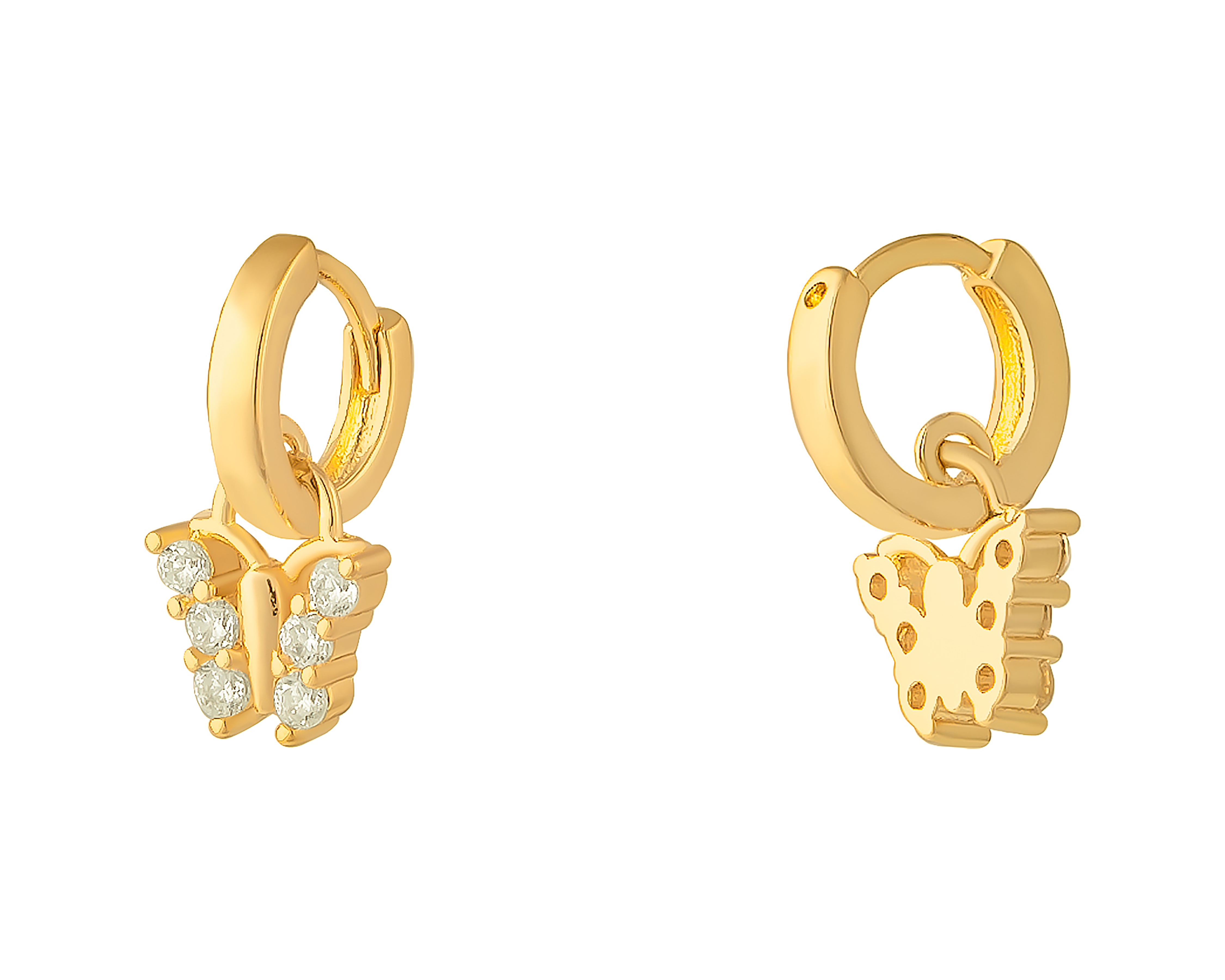 Foto 4 pulgar | Foto 3 | Aretes de Chapa de Oro 18K Plafer