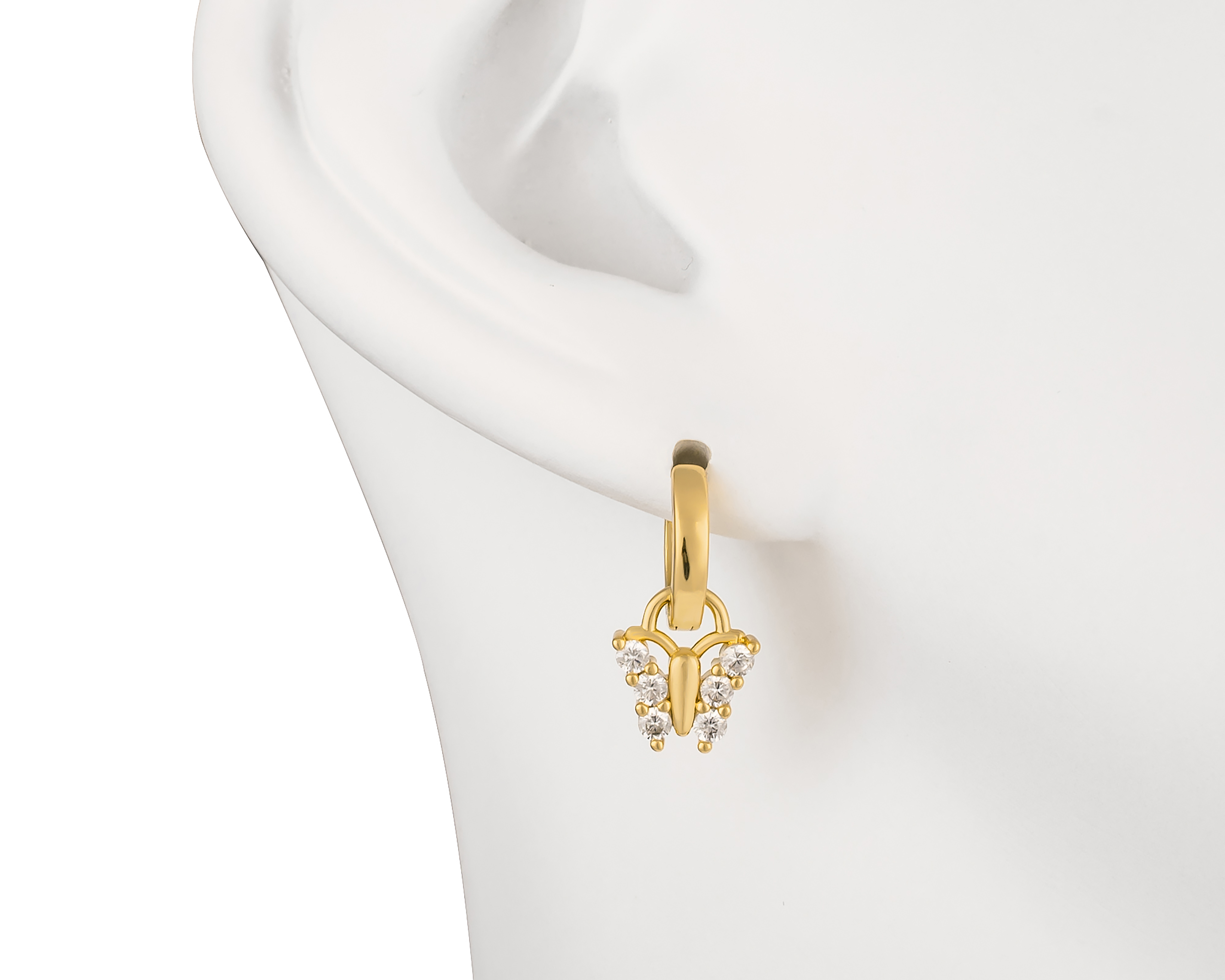 Foto 6 pulgar | Foto 5 | Aretes de Chapa de Oro 18K Plafer