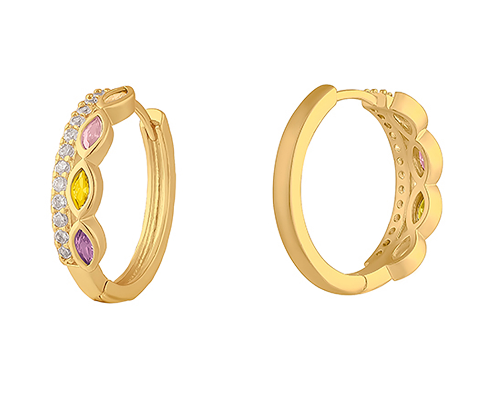 Foto 4 pulgar | Foto 3 | Aretes de Chapa de Oro 18K Plafer
