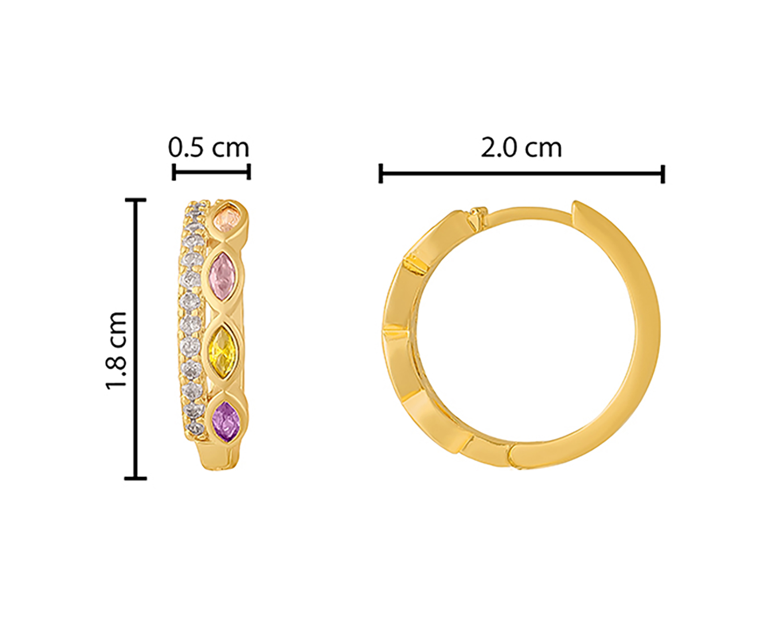 Foto 8 pulgar | Foto 7 | Aretes de Chapa de Oro 18K Plafer